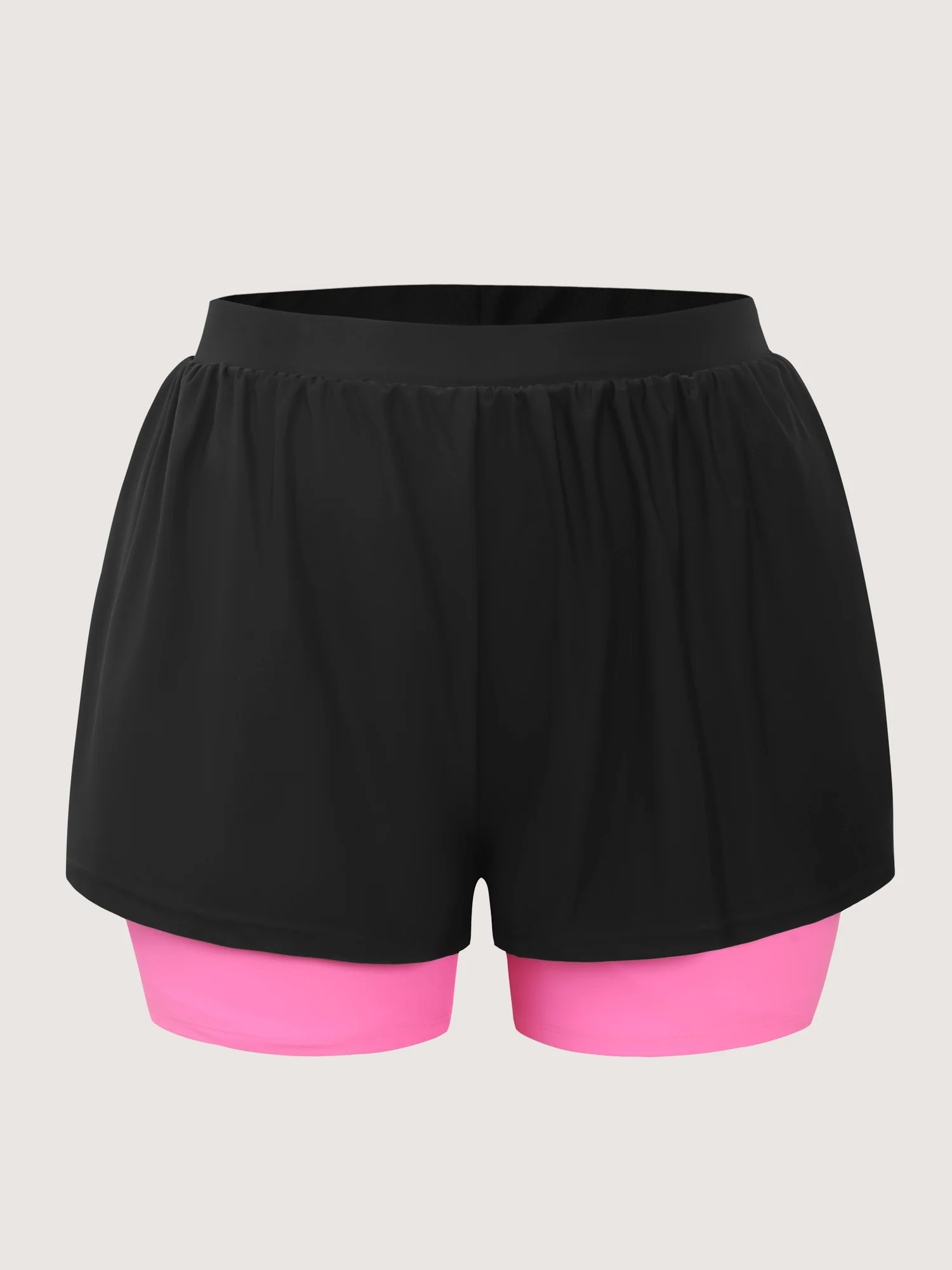 Color Contrast Layered Hem Pockets Swim Shorts - Image 7