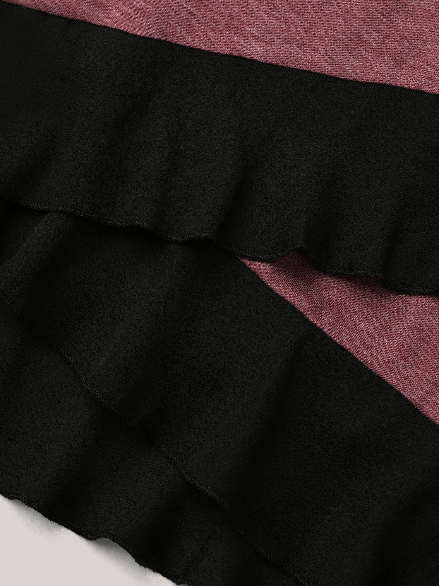 Color Contrast Overlap Hem Flared Top - Image 16