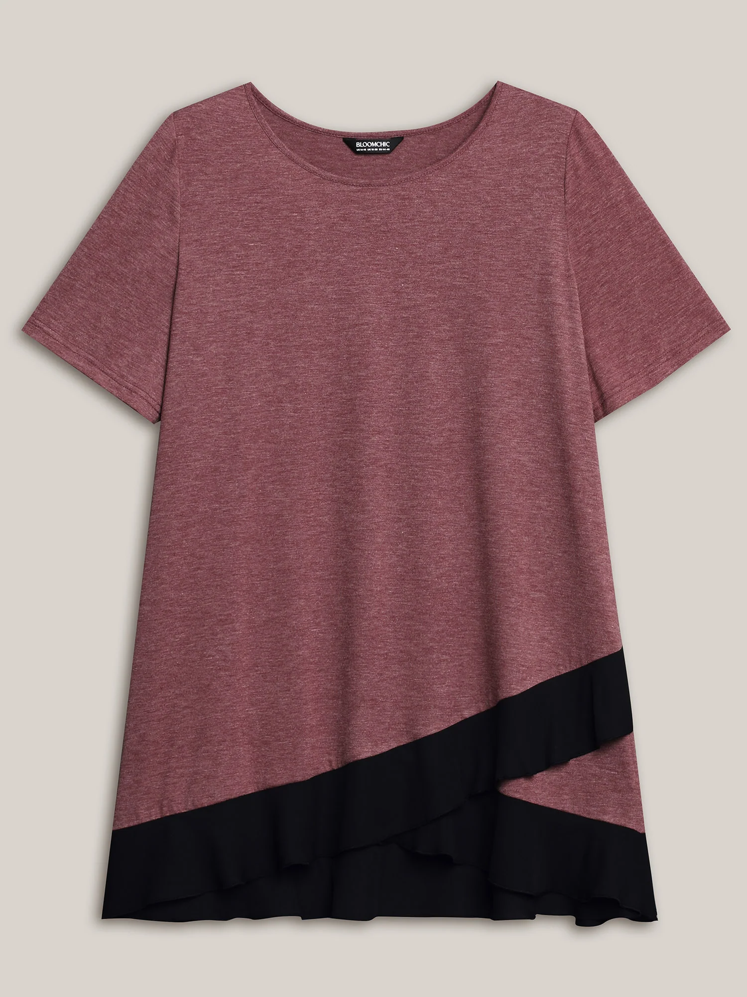 Color Contrast Overlap Hem Flared Top - Image 17