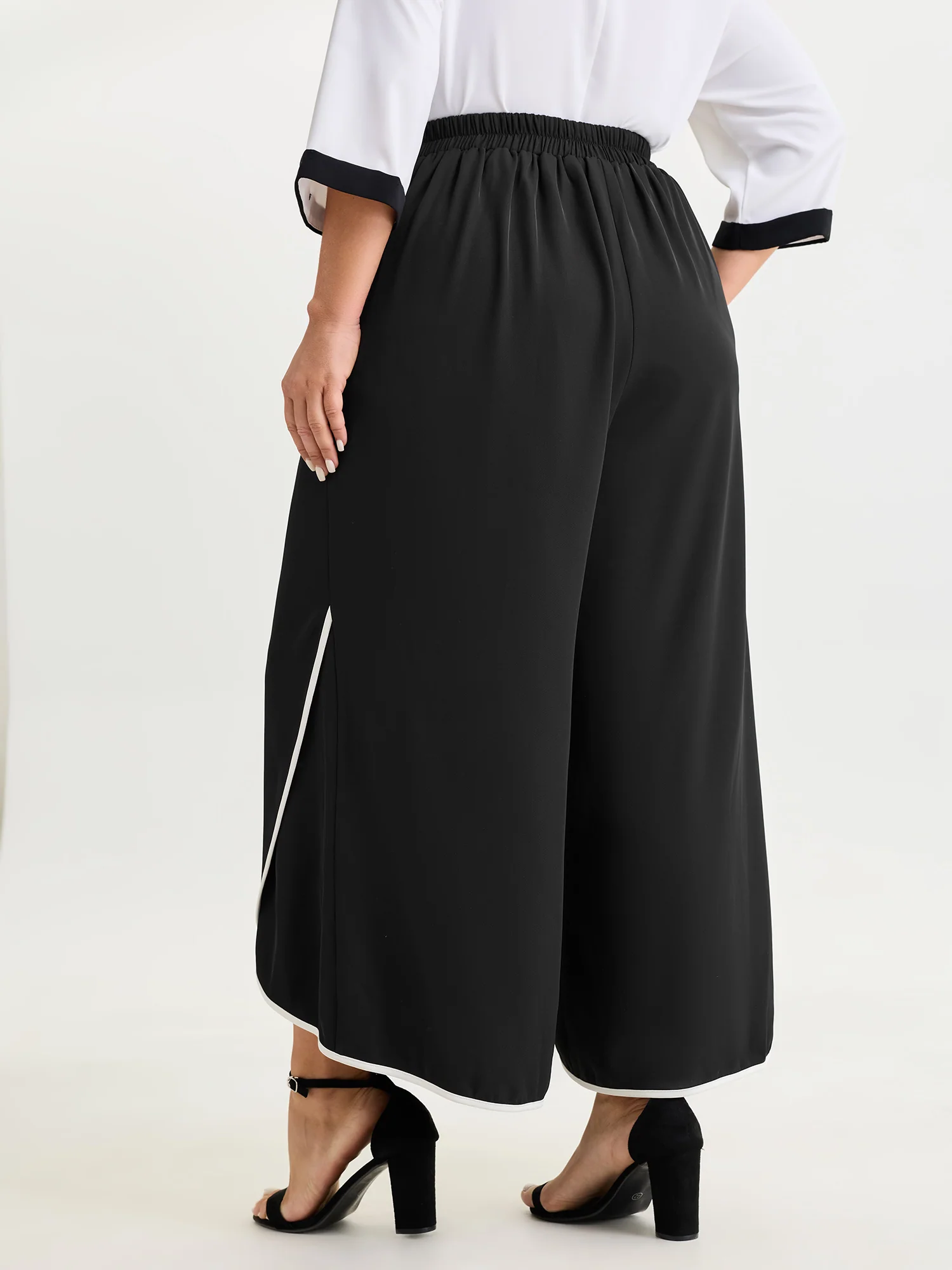 Color Contrast Petal Hem Pants - Image 5