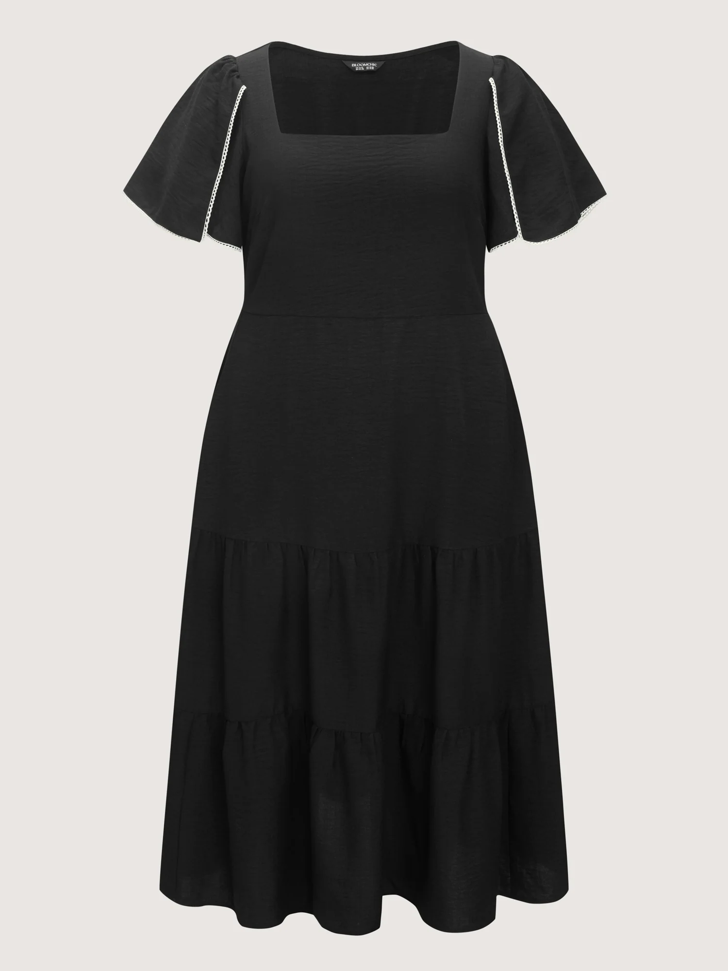 Color Contrast Petal Sleeve Maxi Dress - Image 7