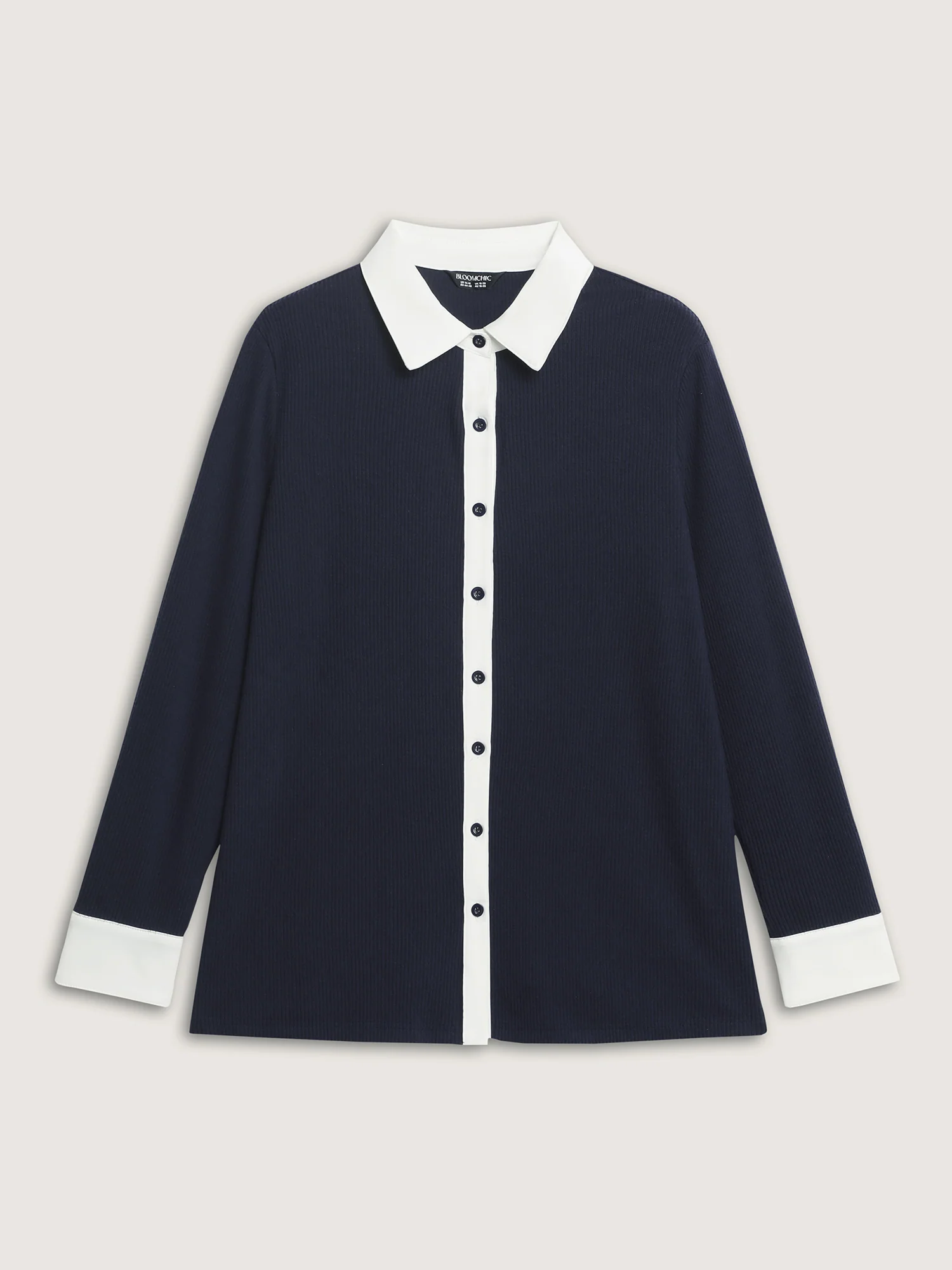 Color Contrast Placket Button T-Shirt - Image 5