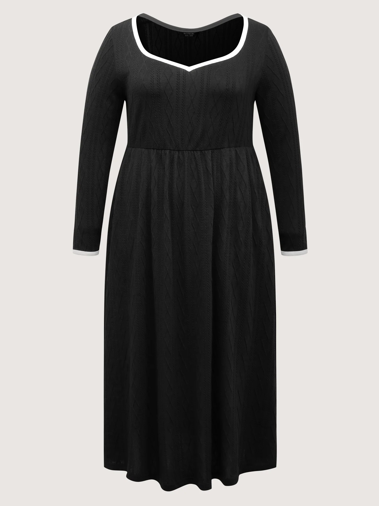 Color Contrast Pockets Knit Maxi Dress - Image 7