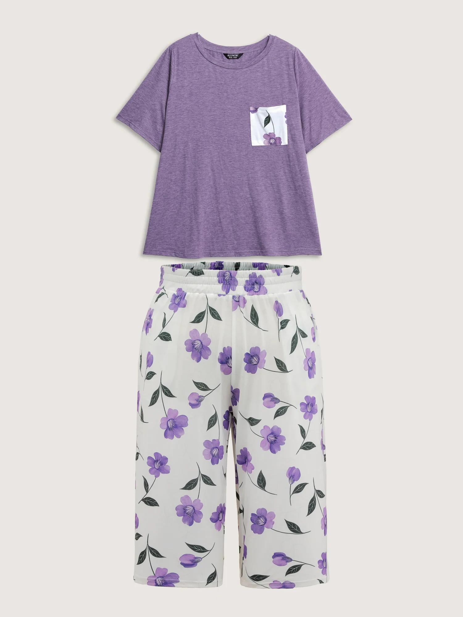 Color Contrast Pockets Loungewear Set - Image 8