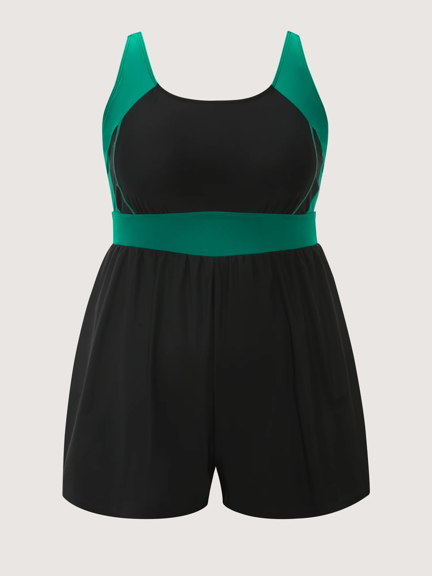 Color Contrast Pockets One-Piece Swimsuit - Image 5