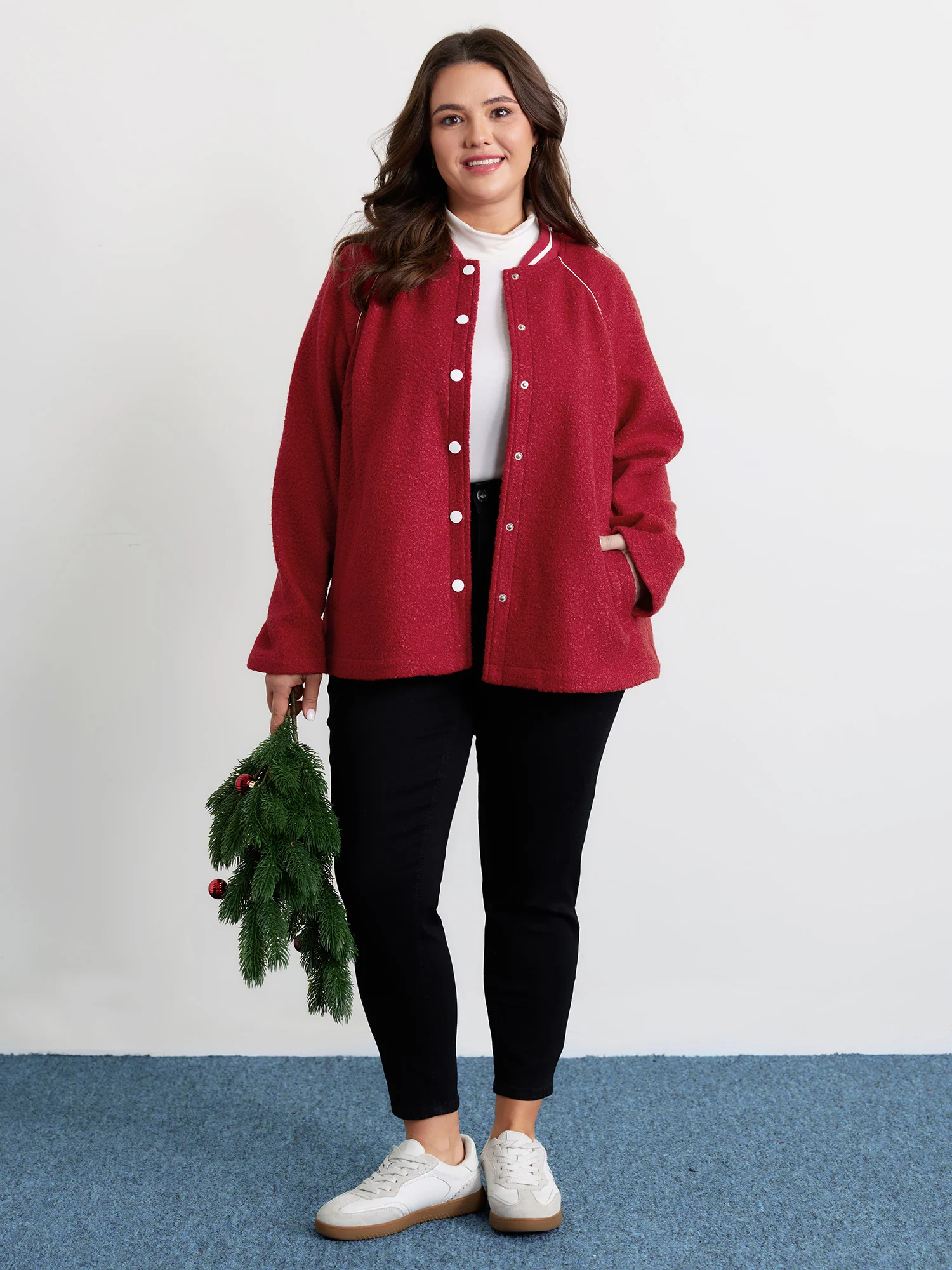 Color Contrast Raglan Sleeve Jacket - Image 2