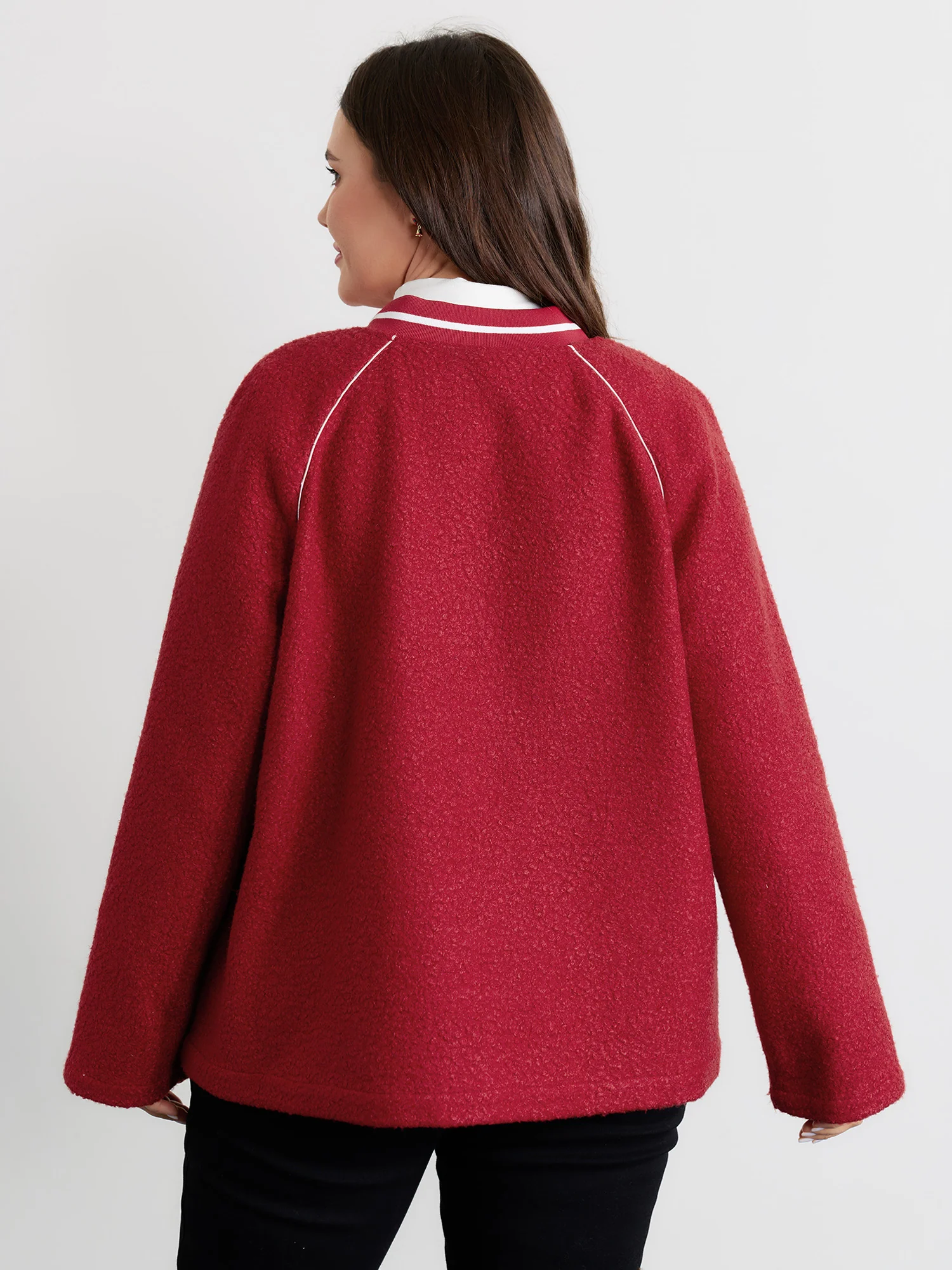 Color Contrast Raglan Sleeve Jacket - Image 4