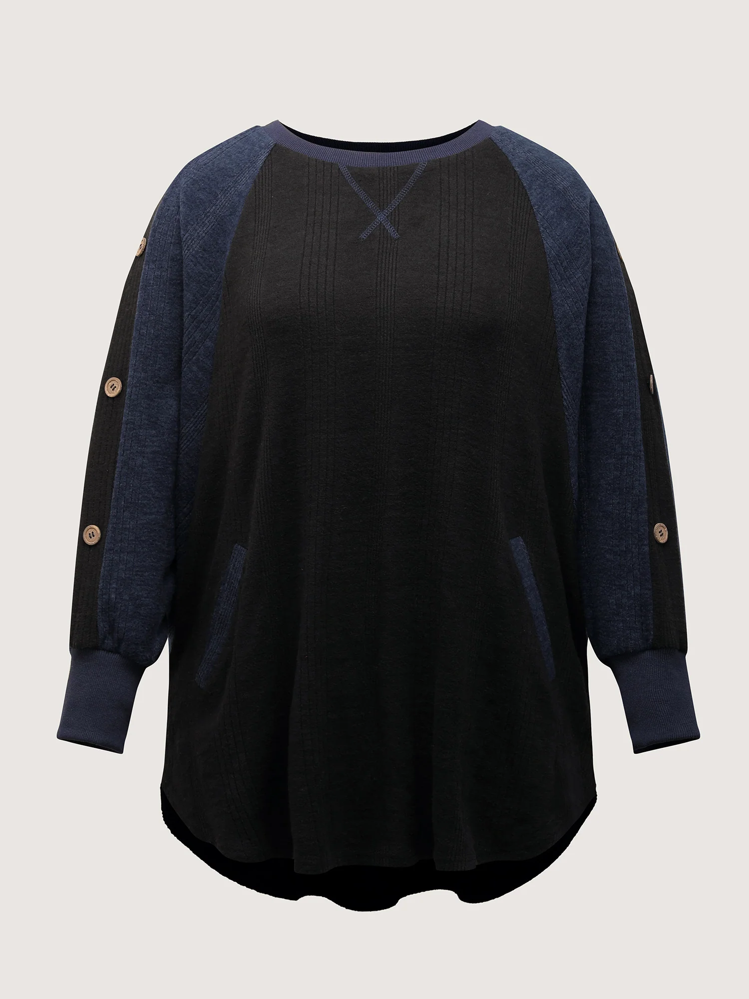 Color Contrast Raglan Sleeve Sweatshirt - Image 8