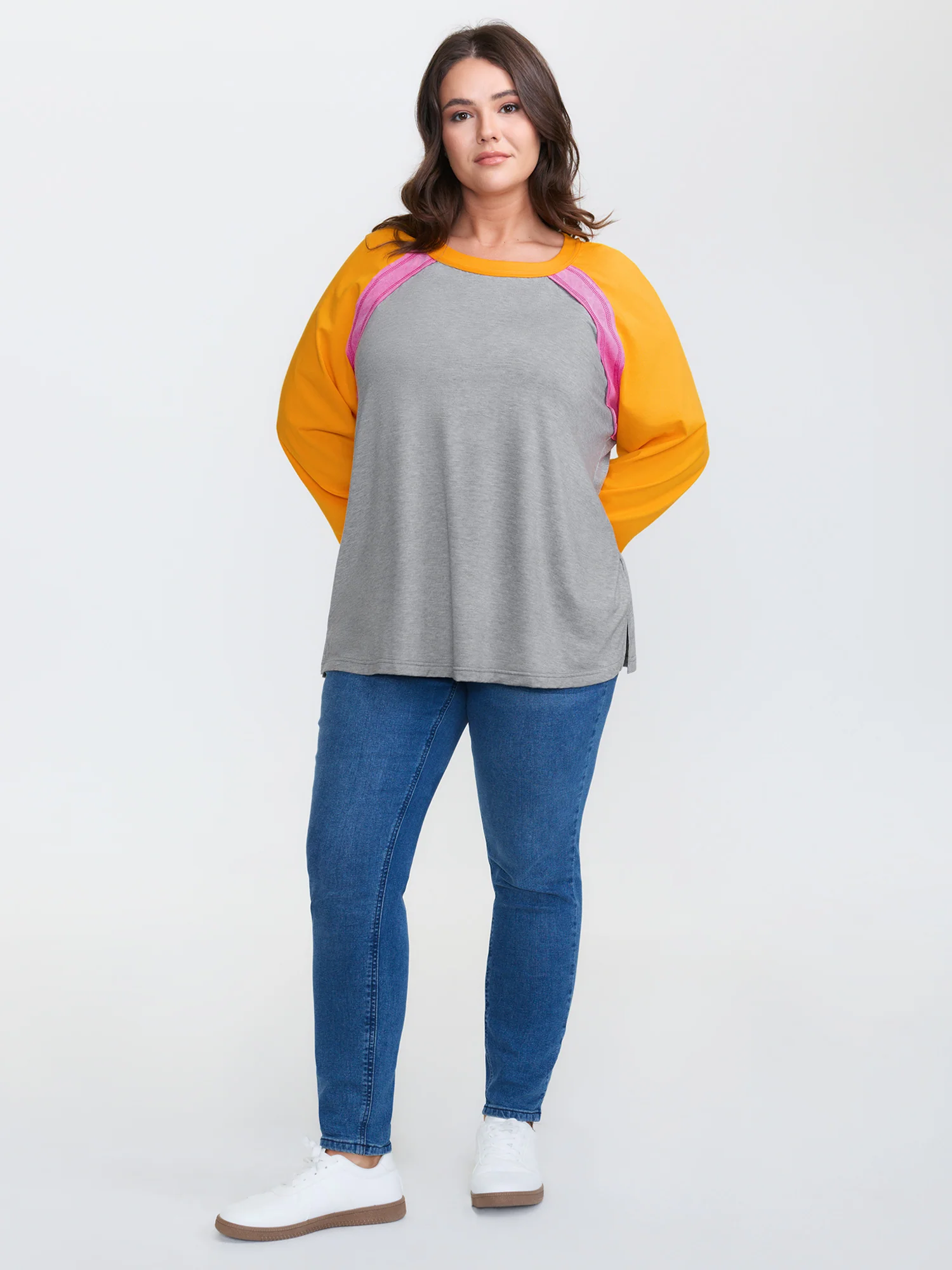 Color Contrast Raglan Sleeve T-Shirt - Image 3