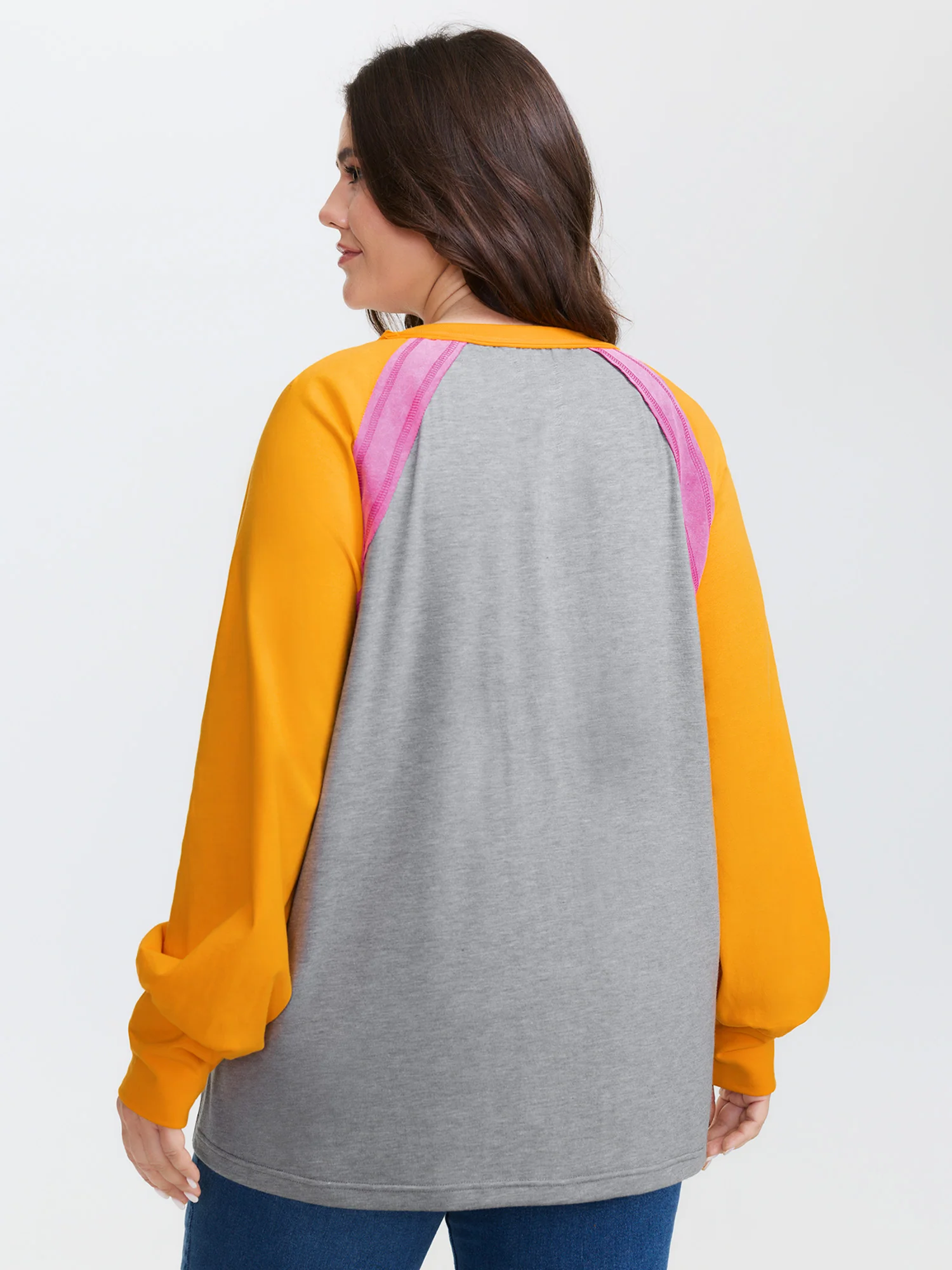 Color Contrast Raglan Sleeve T-Shirt - Image 5