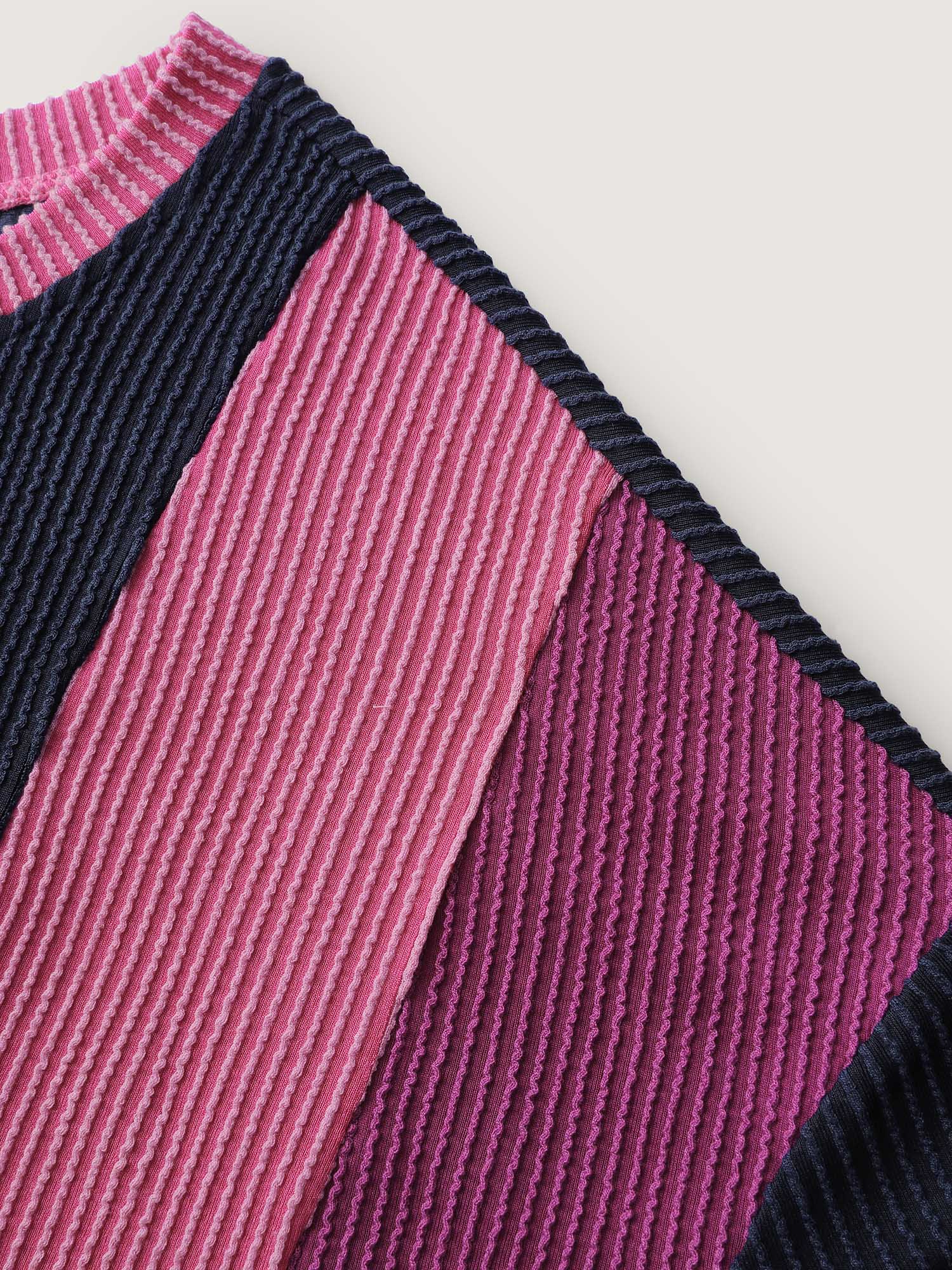 Color Contrast Relaxed Fit Spliced Sweatshirt - Image 6
