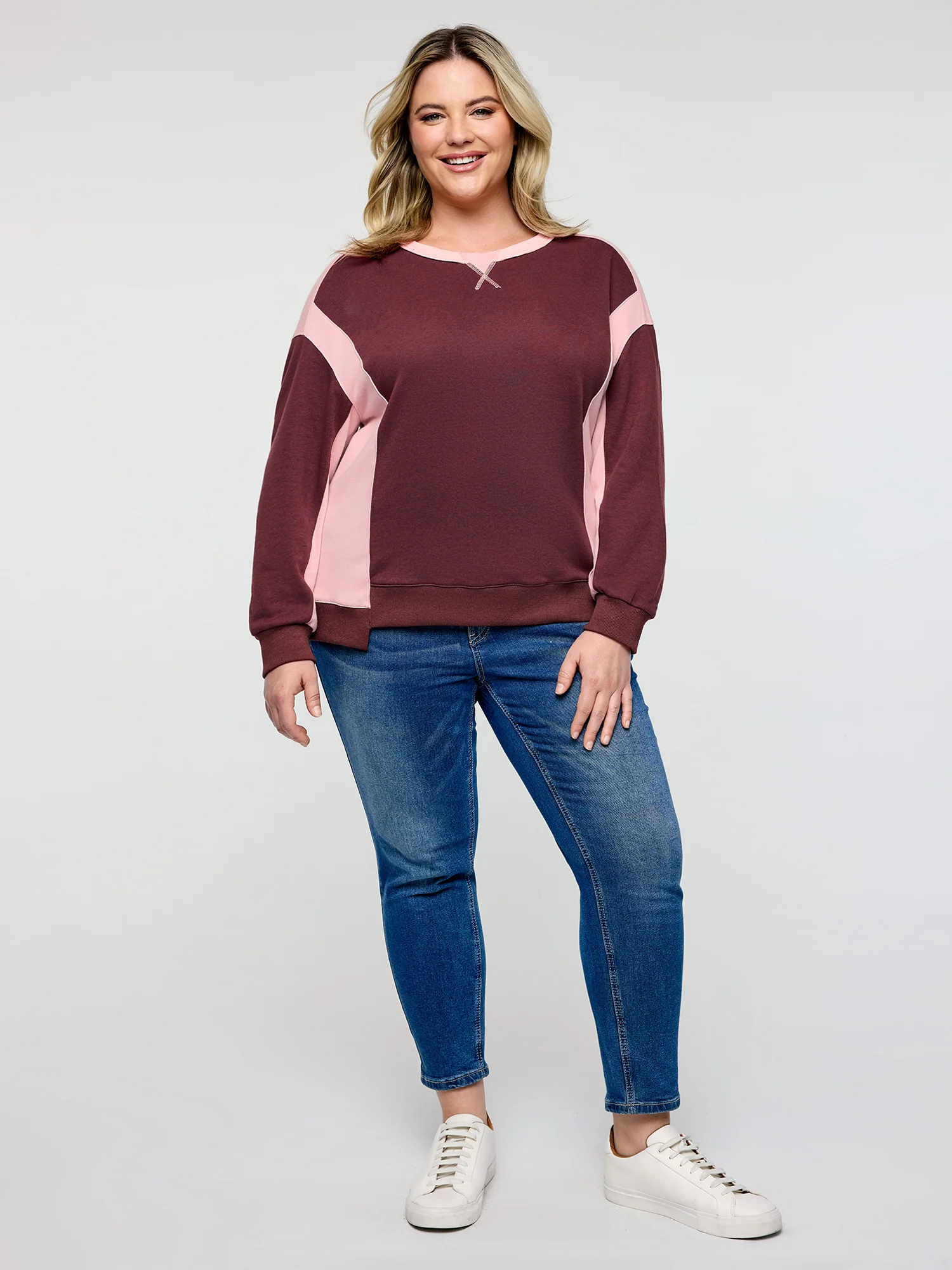 Color Contrast Relaxed-Fit Sweatshirt - Image 3