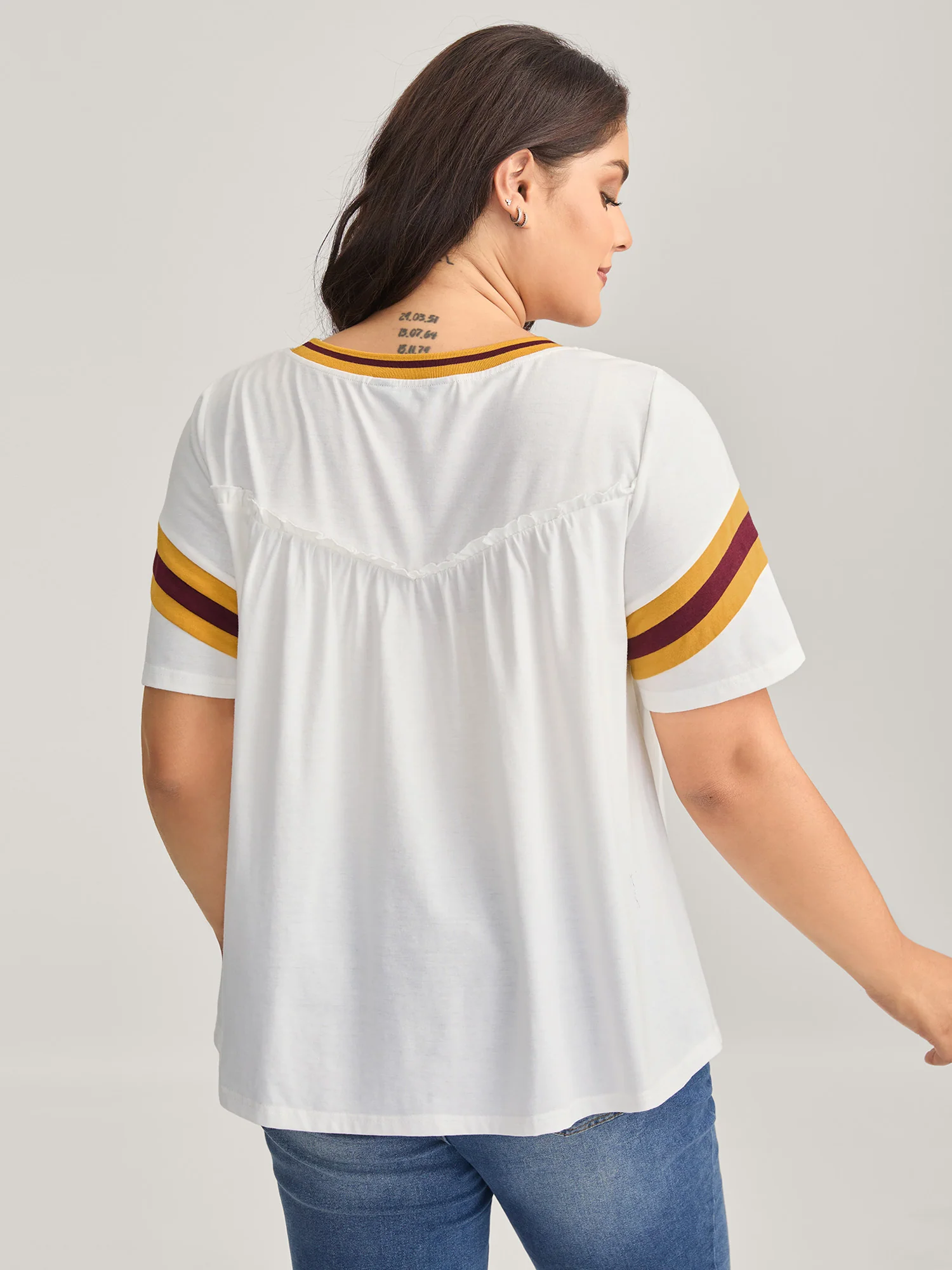 Color Contrast Shirred Flowy Top - Image 4