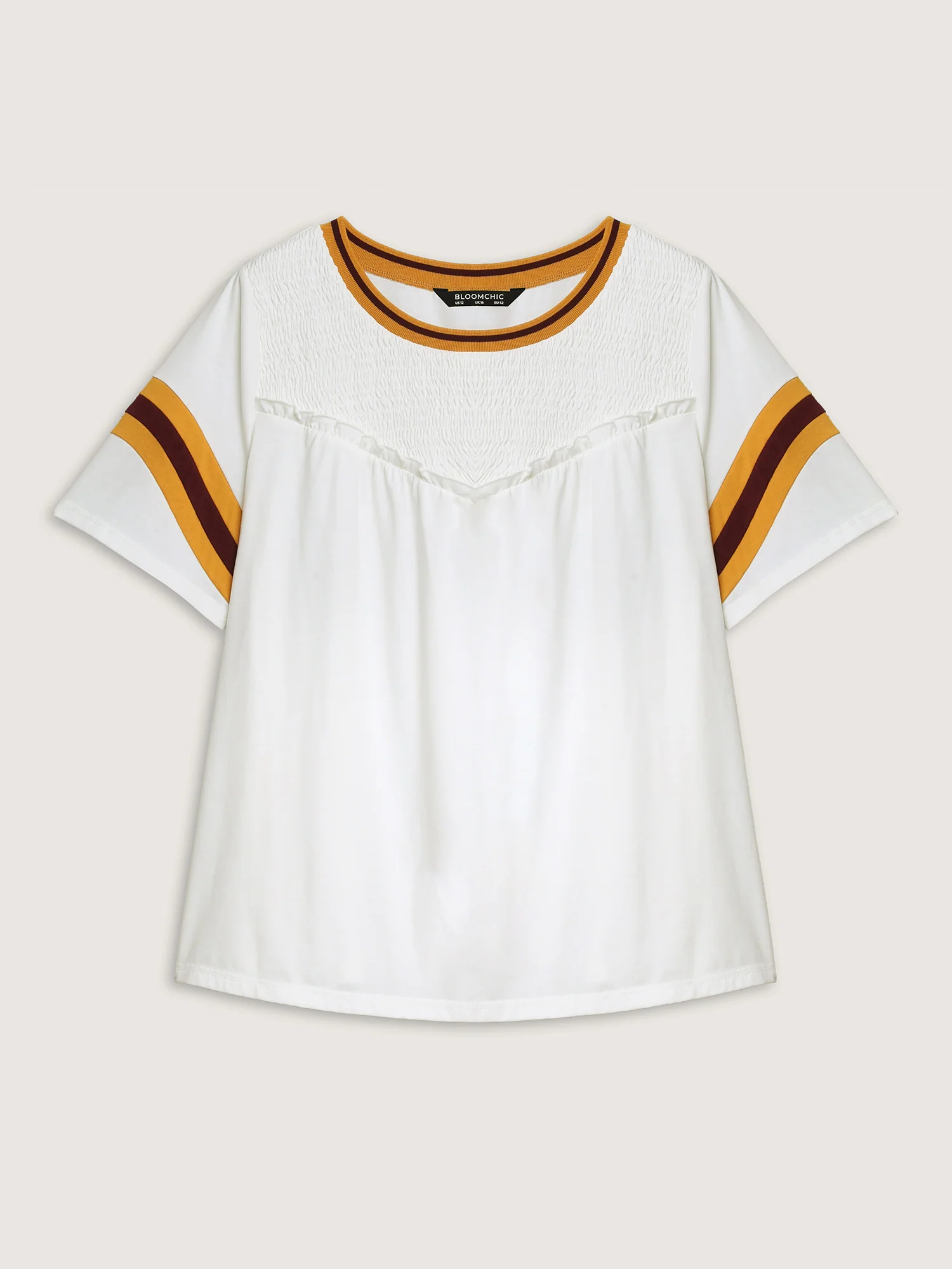 Color Contrast Shirred Flowy Top - Image 7