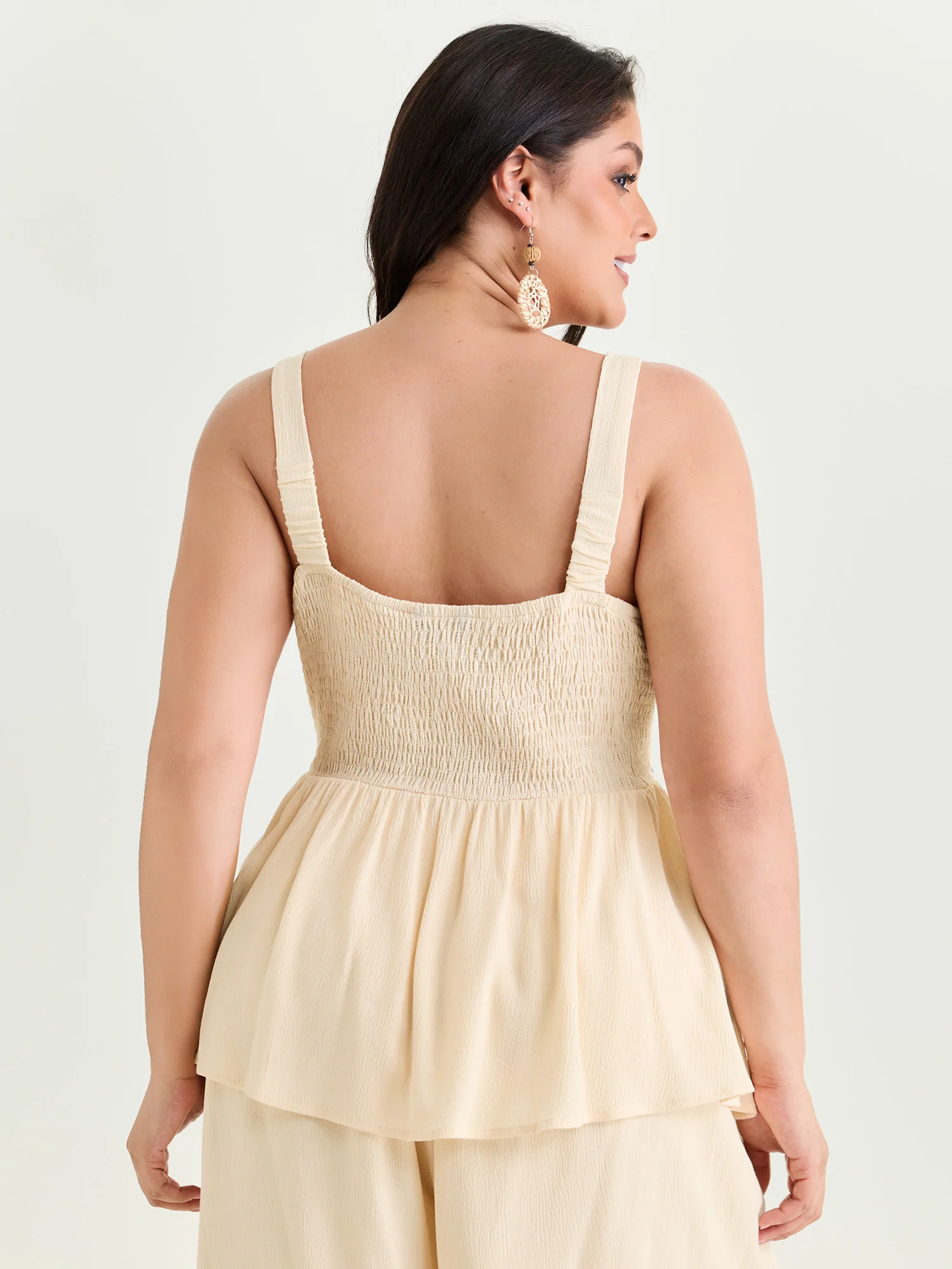 Color Contrast Shirred Tank Top - Image 4