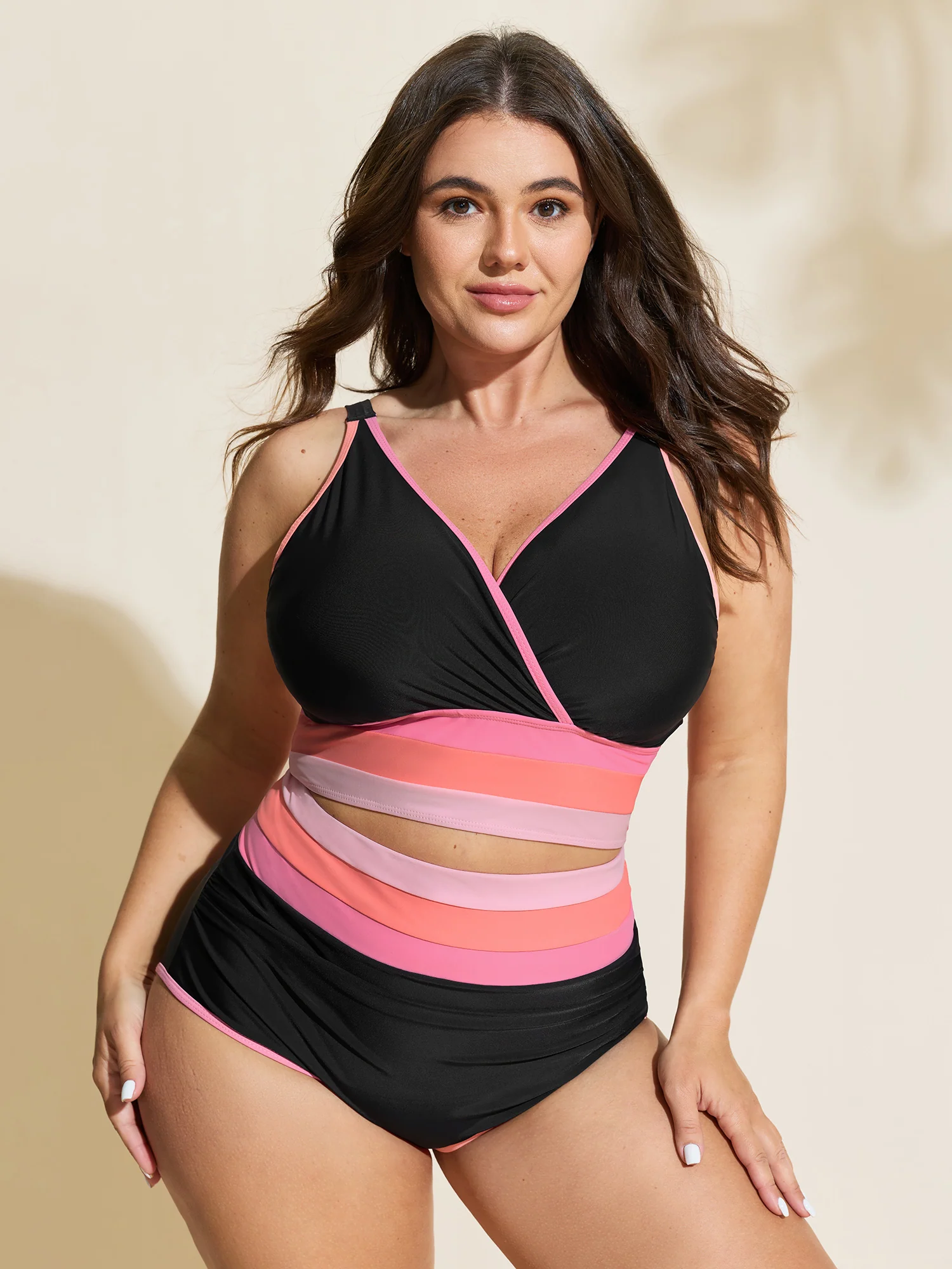 Color Contrast Stretchy Bikini Top - Image 2