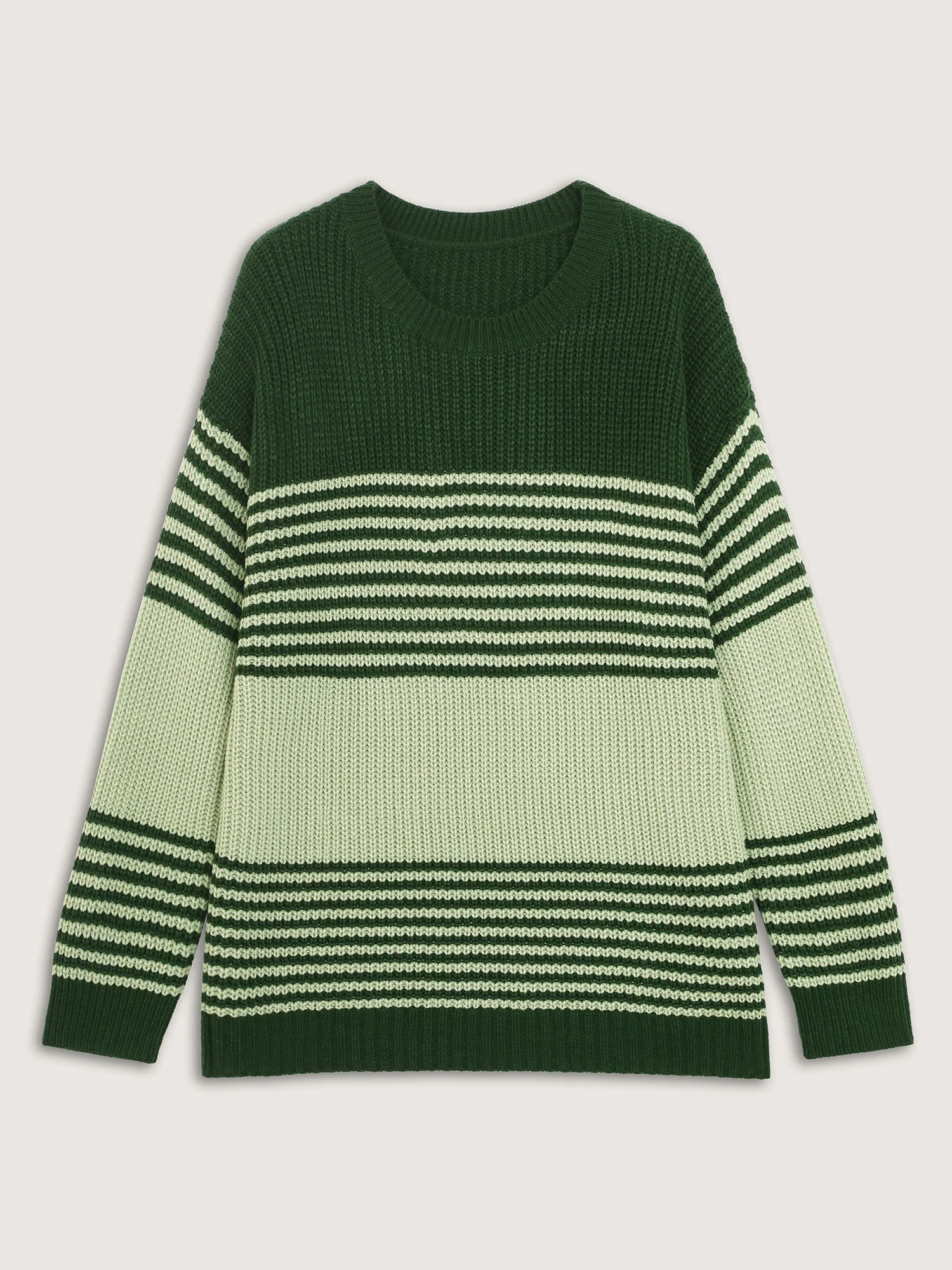 Color Contrast Stripe Round Neck Pullover - Image 5