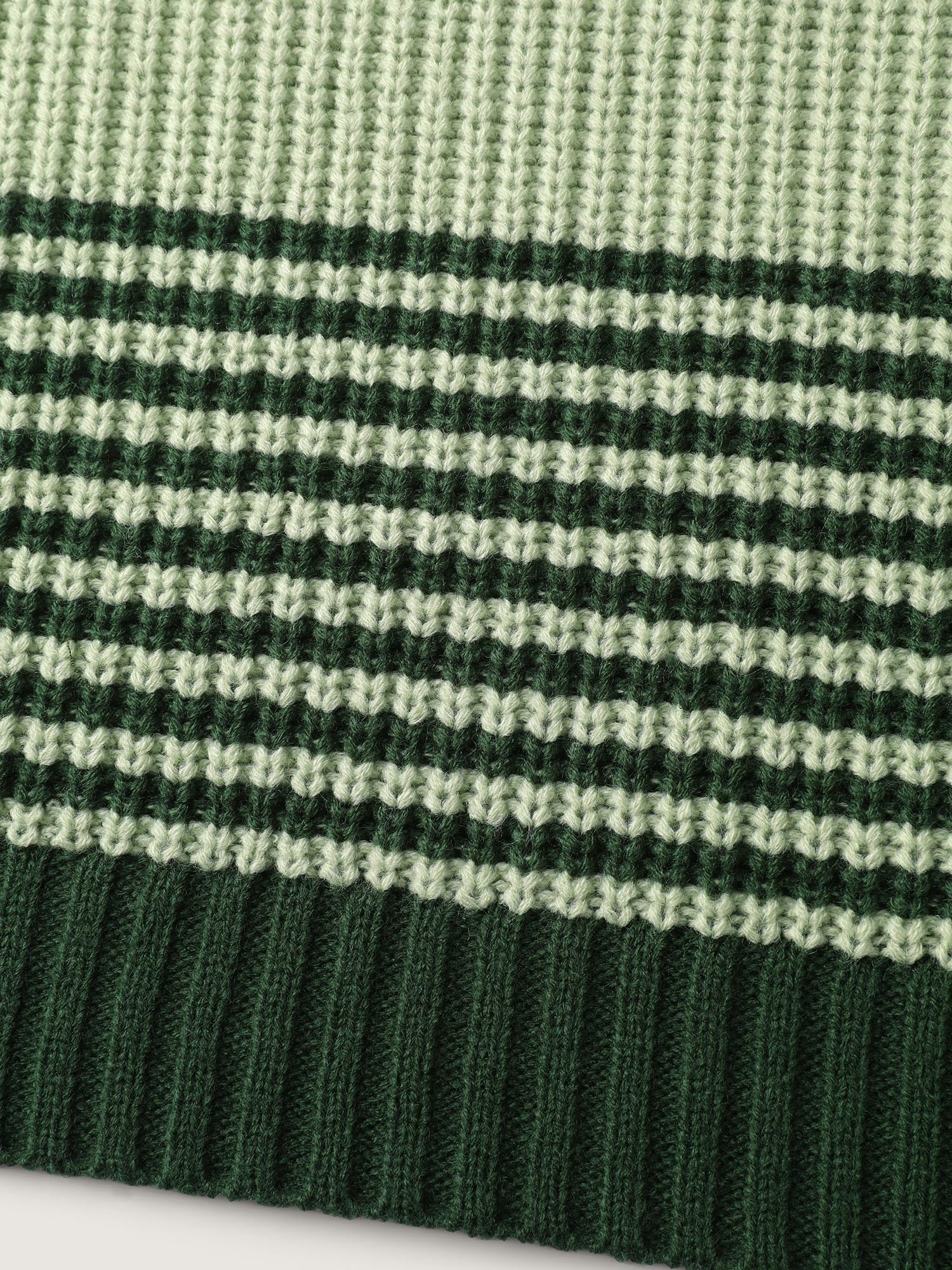 Color Contrast Stripe Round Neck Pullover - Image 7