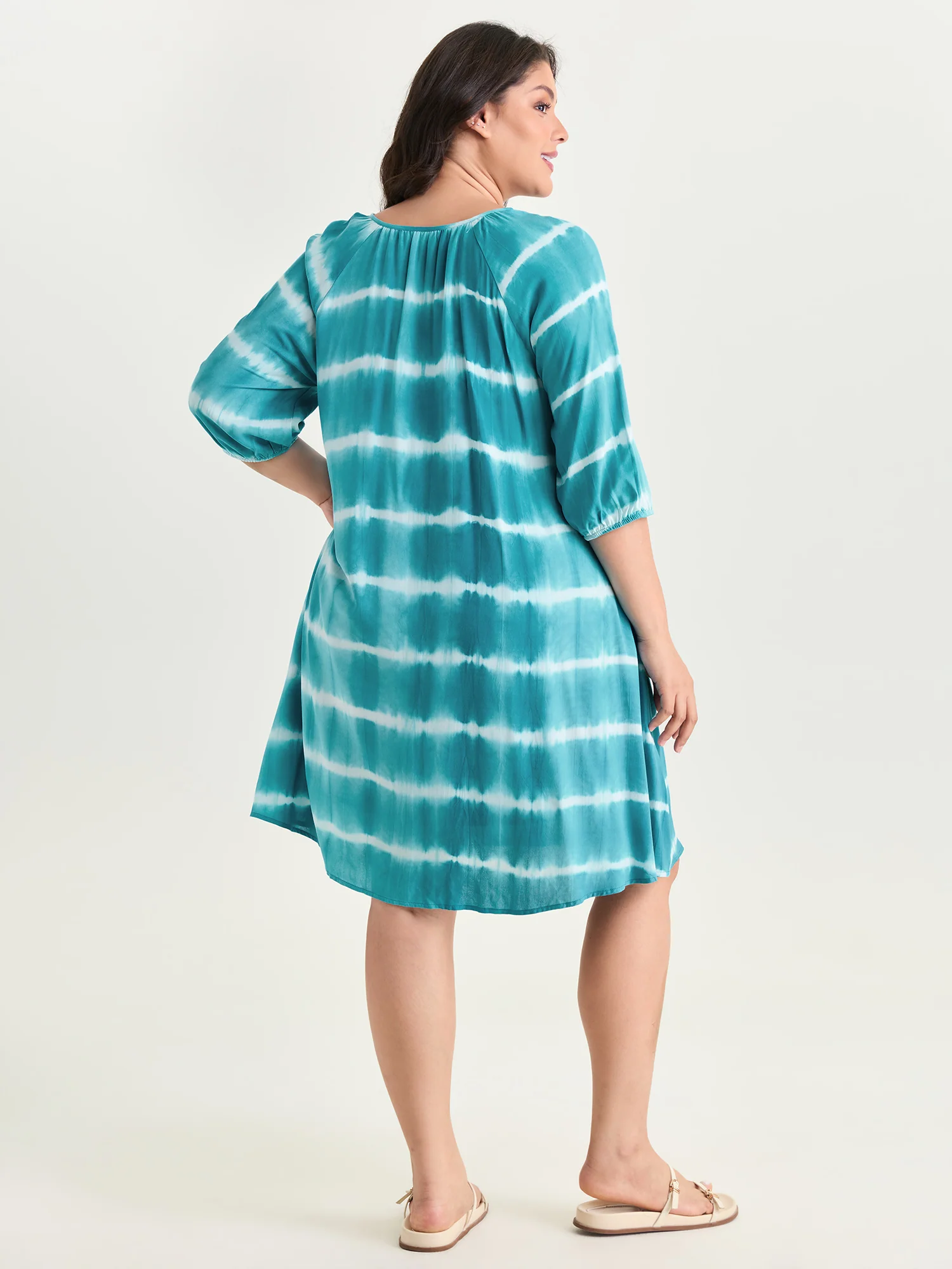 Color Contrast Striped Print Mini Dress - Image 4