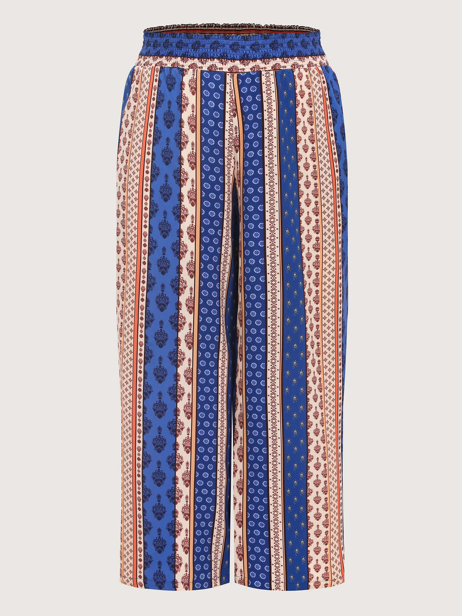 Color Contrast Striped Print Shirred Pants - Image 7