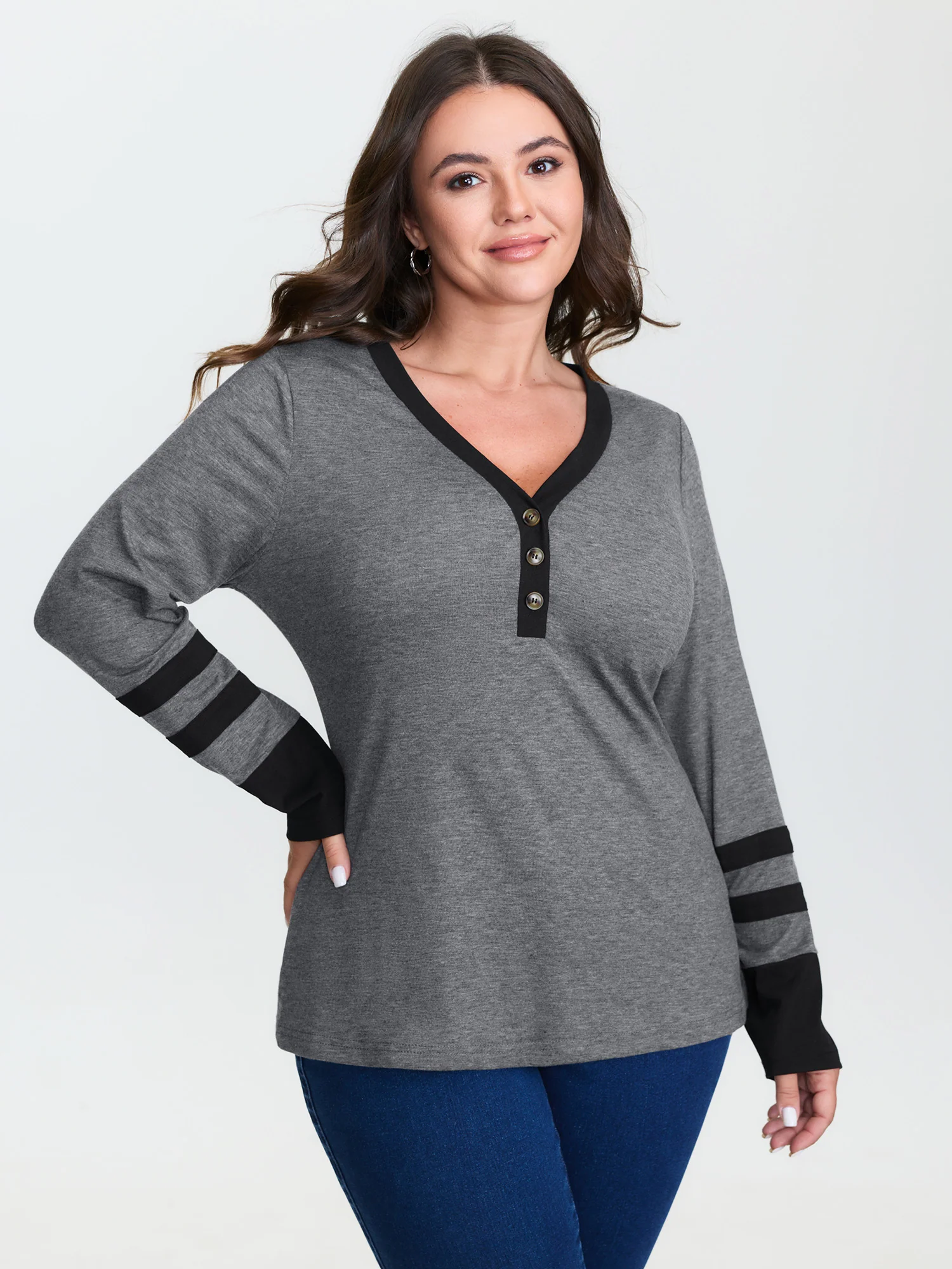Color Contrast Striped T-Shirt - Image 2