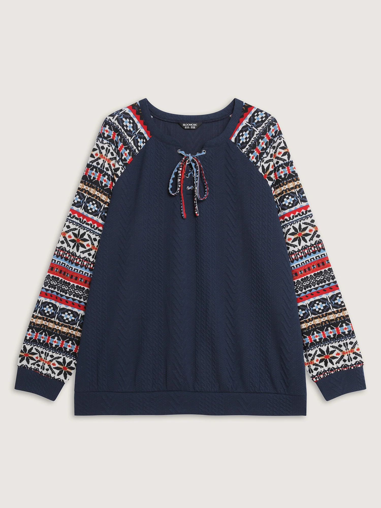 Color Contrast Stripes Raglan Sleeve Sweatshirt - Image 7