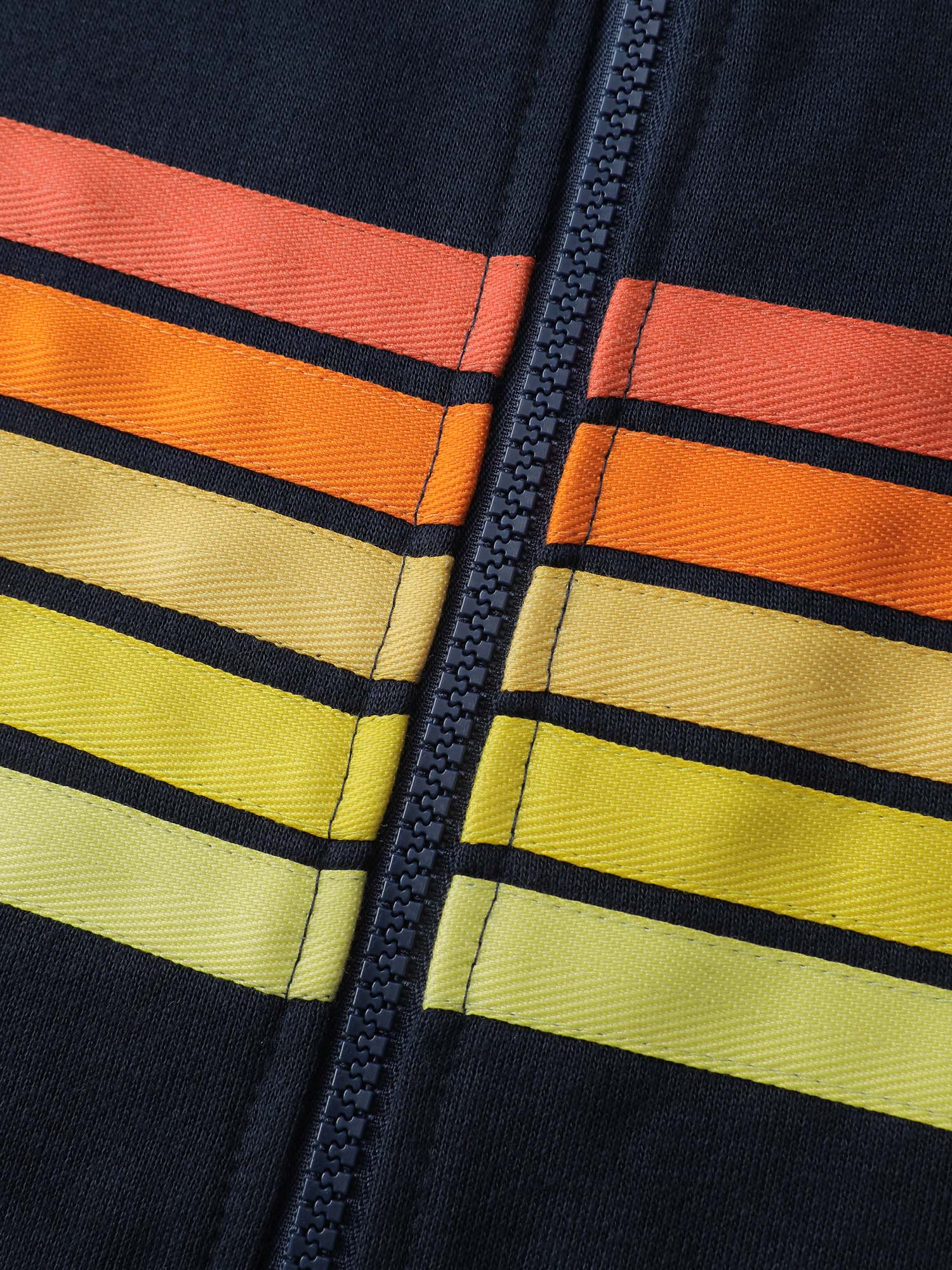 Color Contrast Stripes Zipper Jacket - Image 6