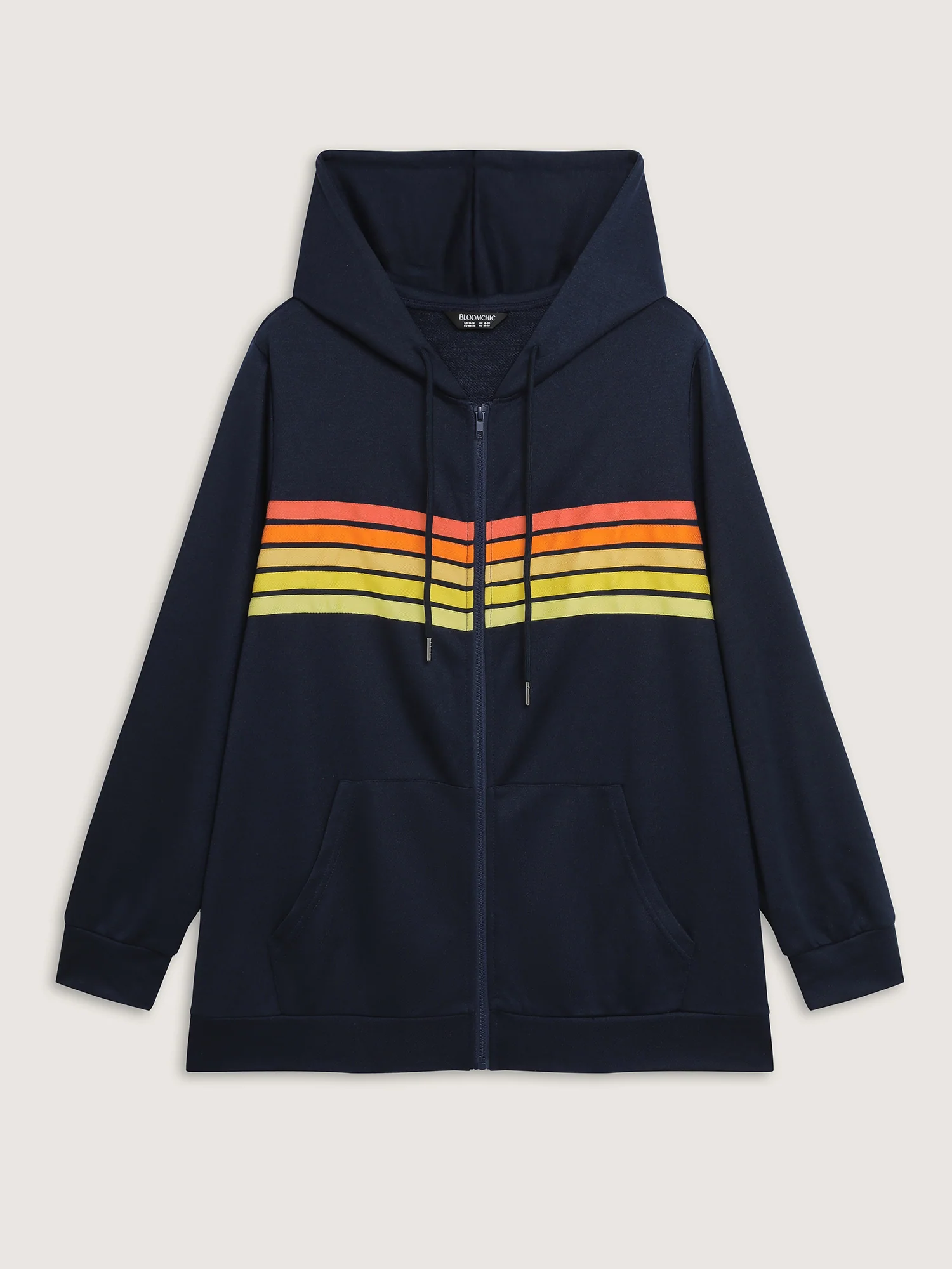 Color Contrast Stripes Zipper Jacket - Image 9