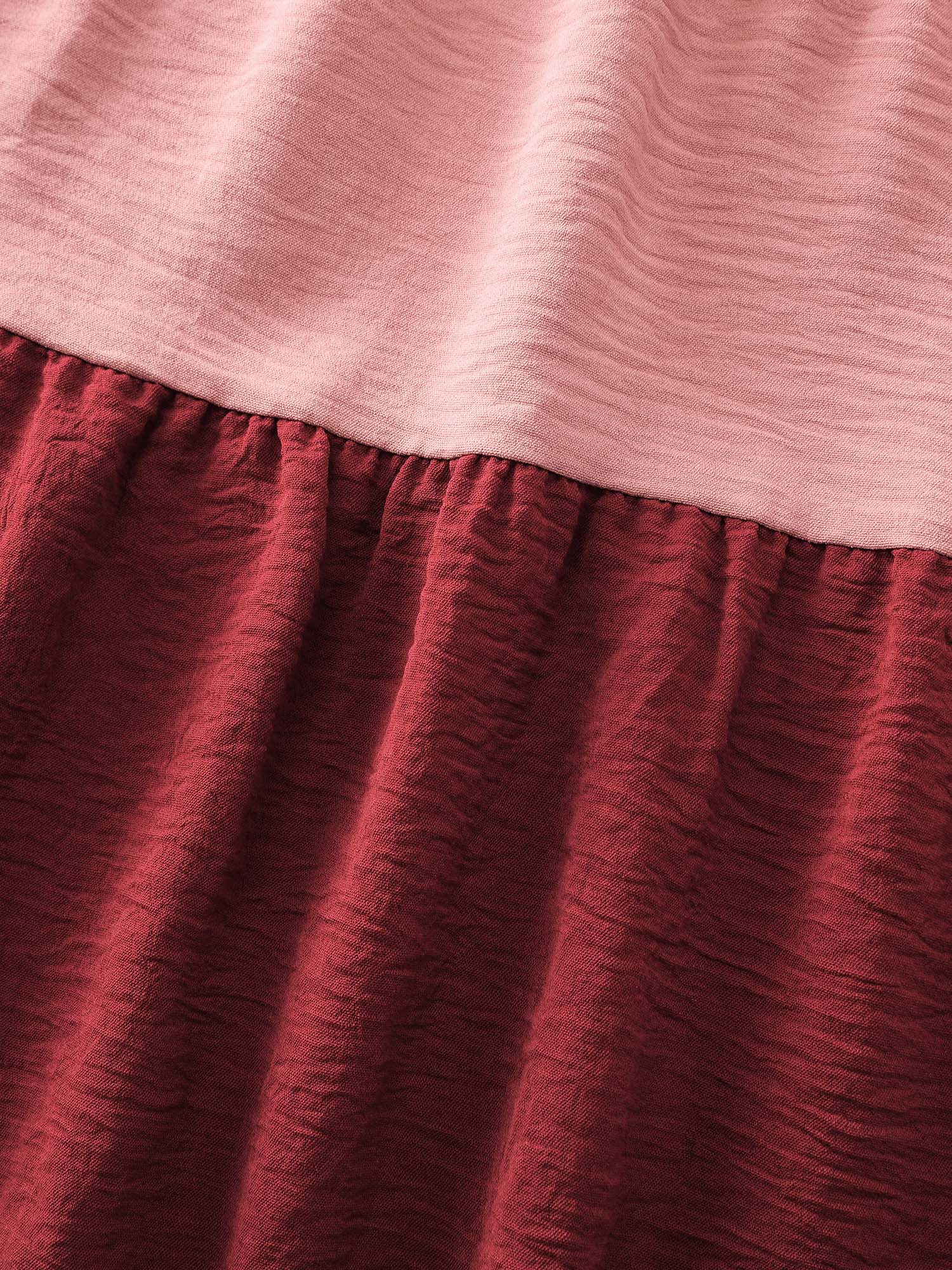 Color Contrast Tiered Flared Sleeve Midi Dress - Image 5