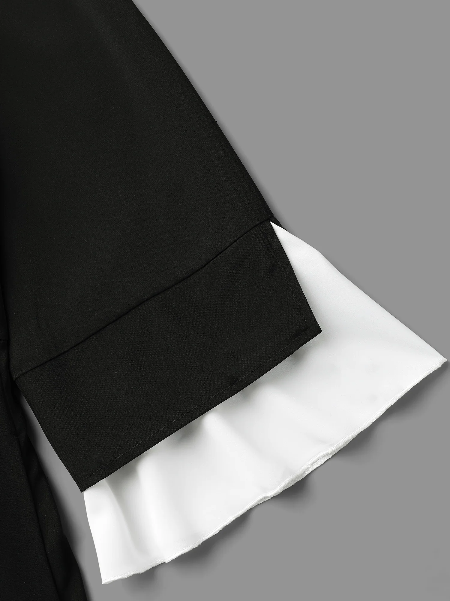 Color Contrast Tiered Skirt Pocket Midi Dress - Image 7