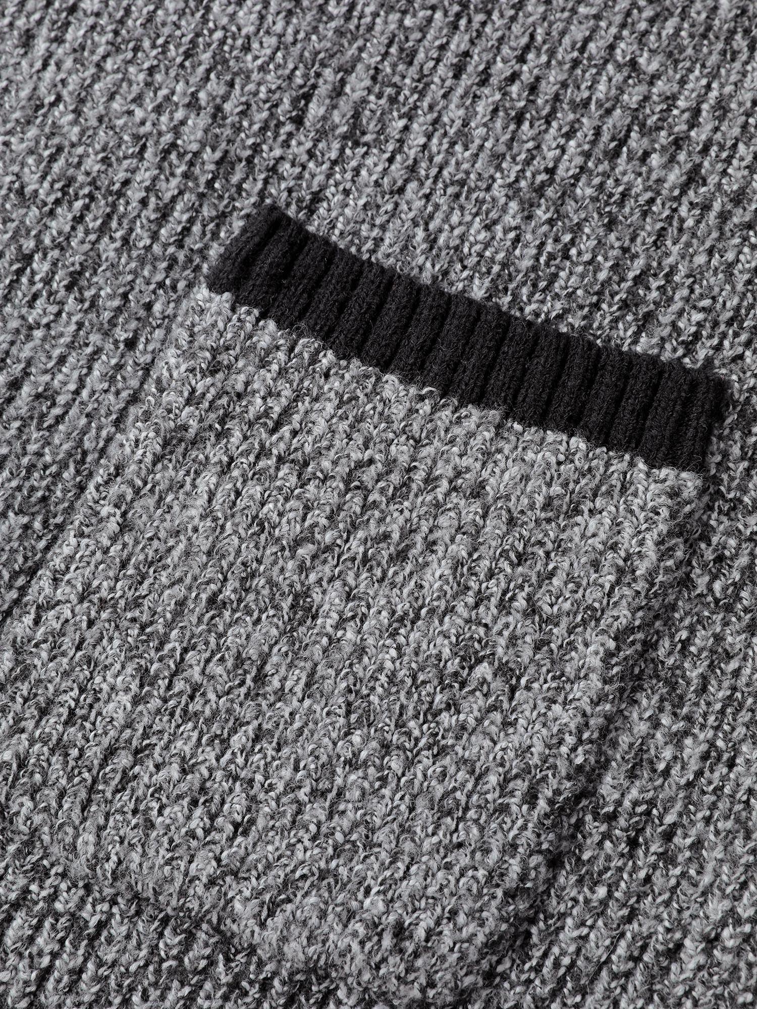 Color Contrast Trim Textured Pocket Knit Cardigan - Image 7