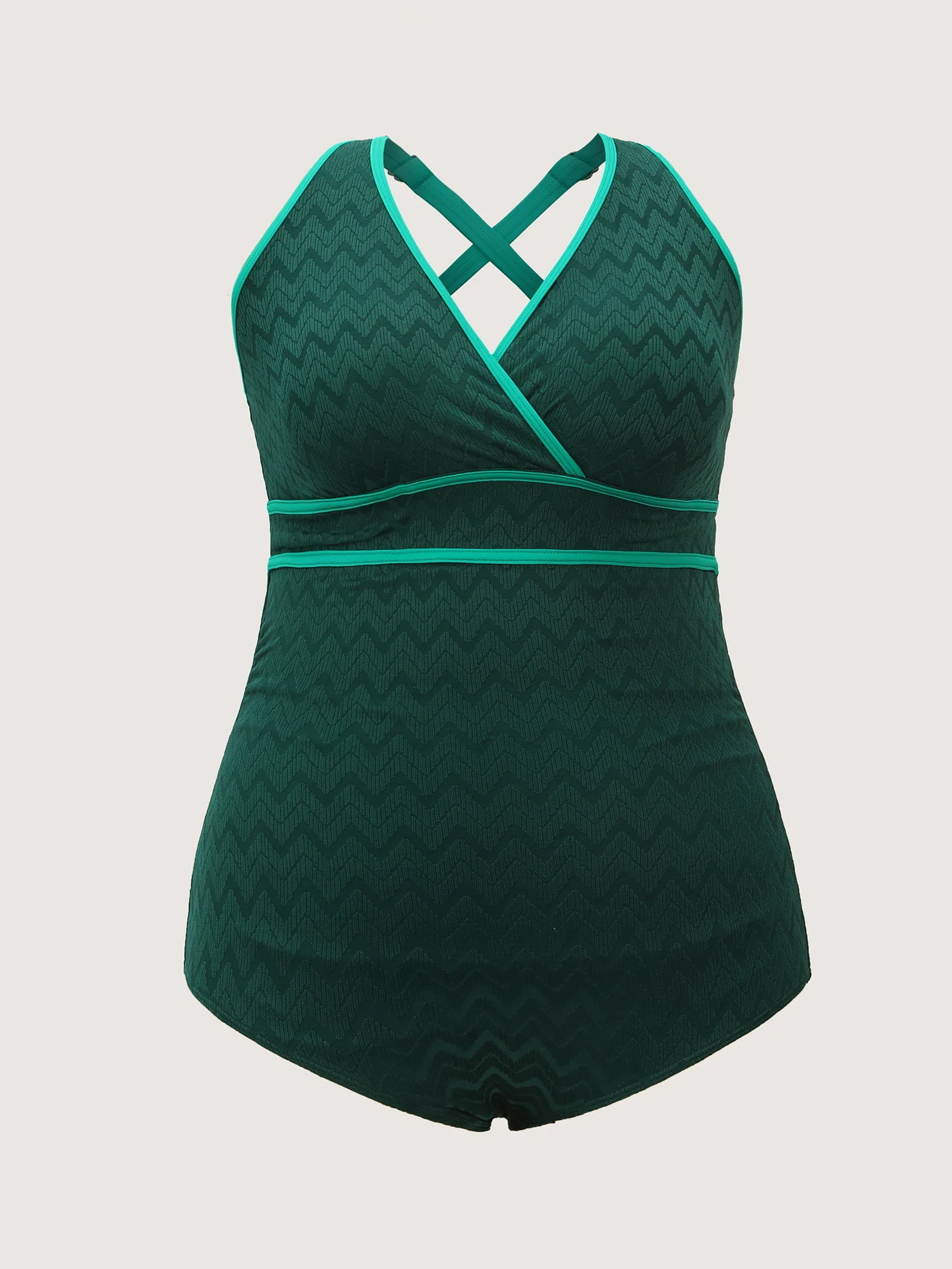 Color Contrast Tummy-Control One-Piece Swimsuit - Image 7