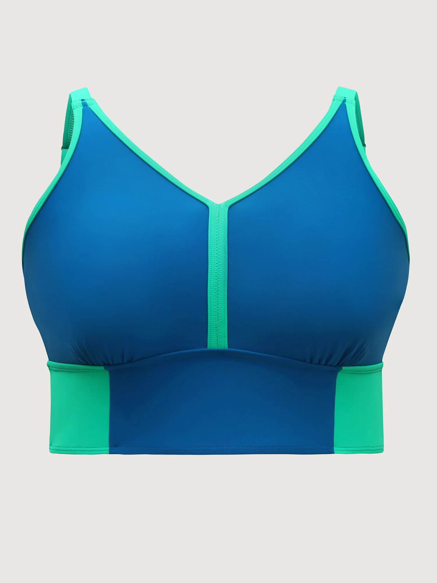 Color Contrast V-Neck Swim Top - Image 7