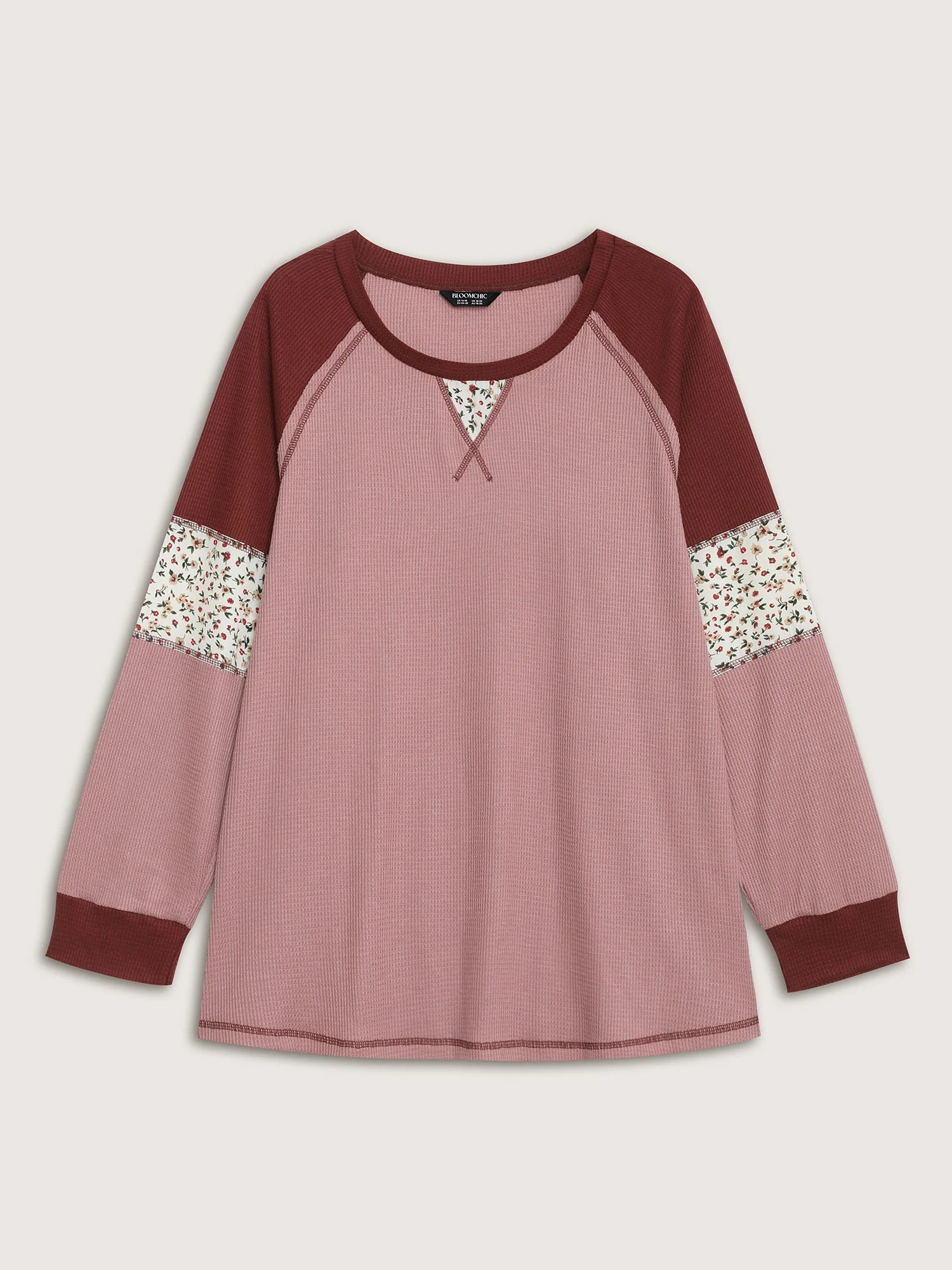 Color Contrast Waffle Knit T-Shirt - Image 15