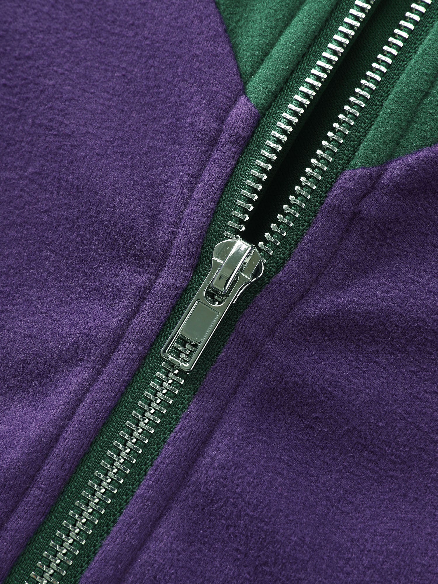 Color Contrast Zipper Front Hoodie - Image 6