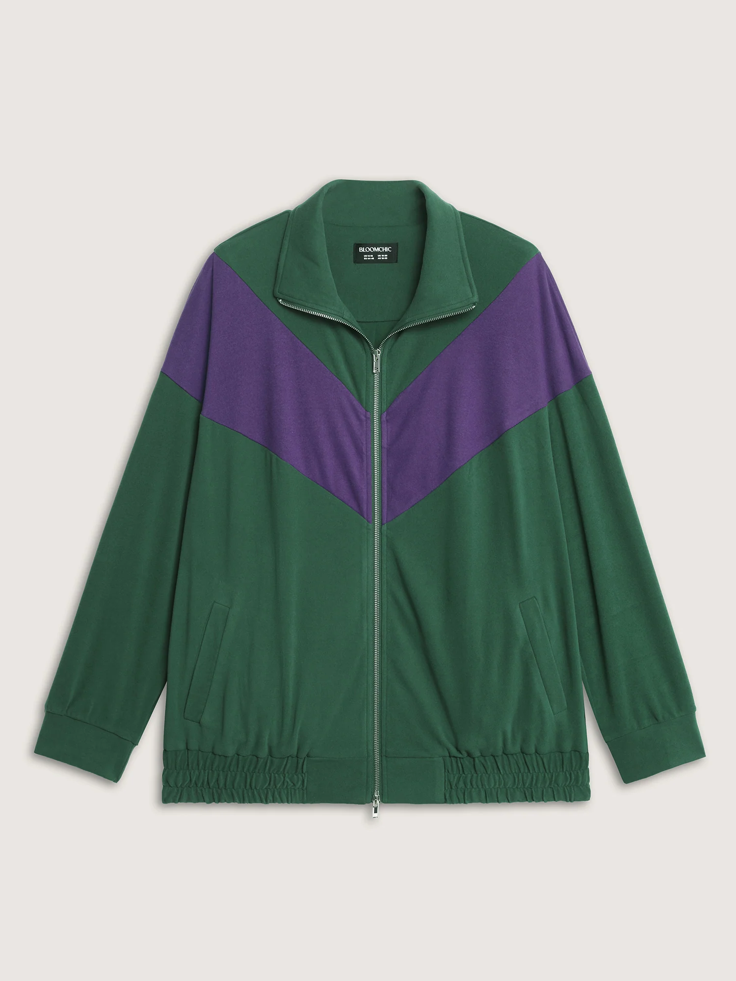 Color Contrast Zipper Front Hoodie - Image 9