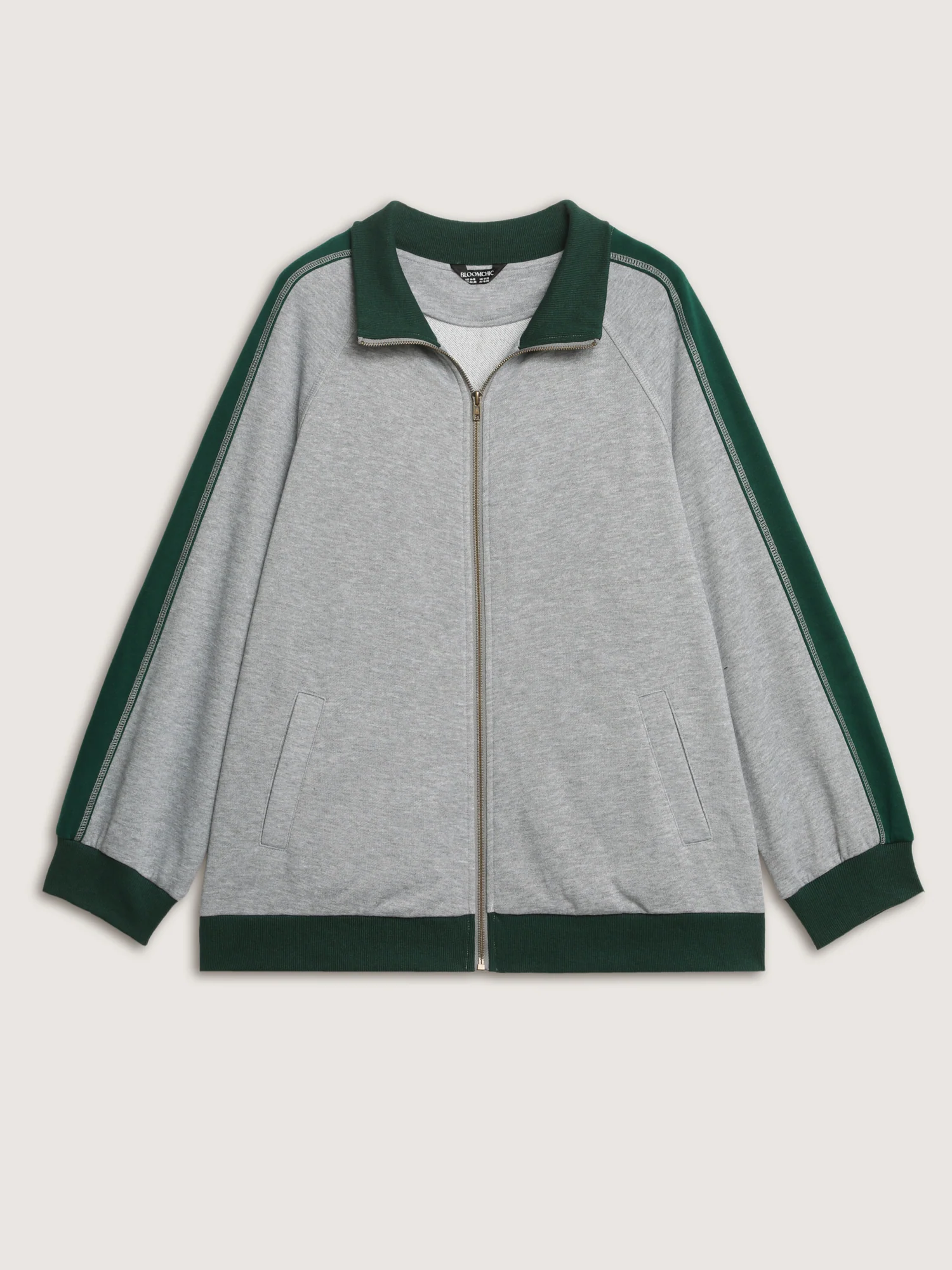 Color Contrast Zipper Pockets Jacket - Image 8