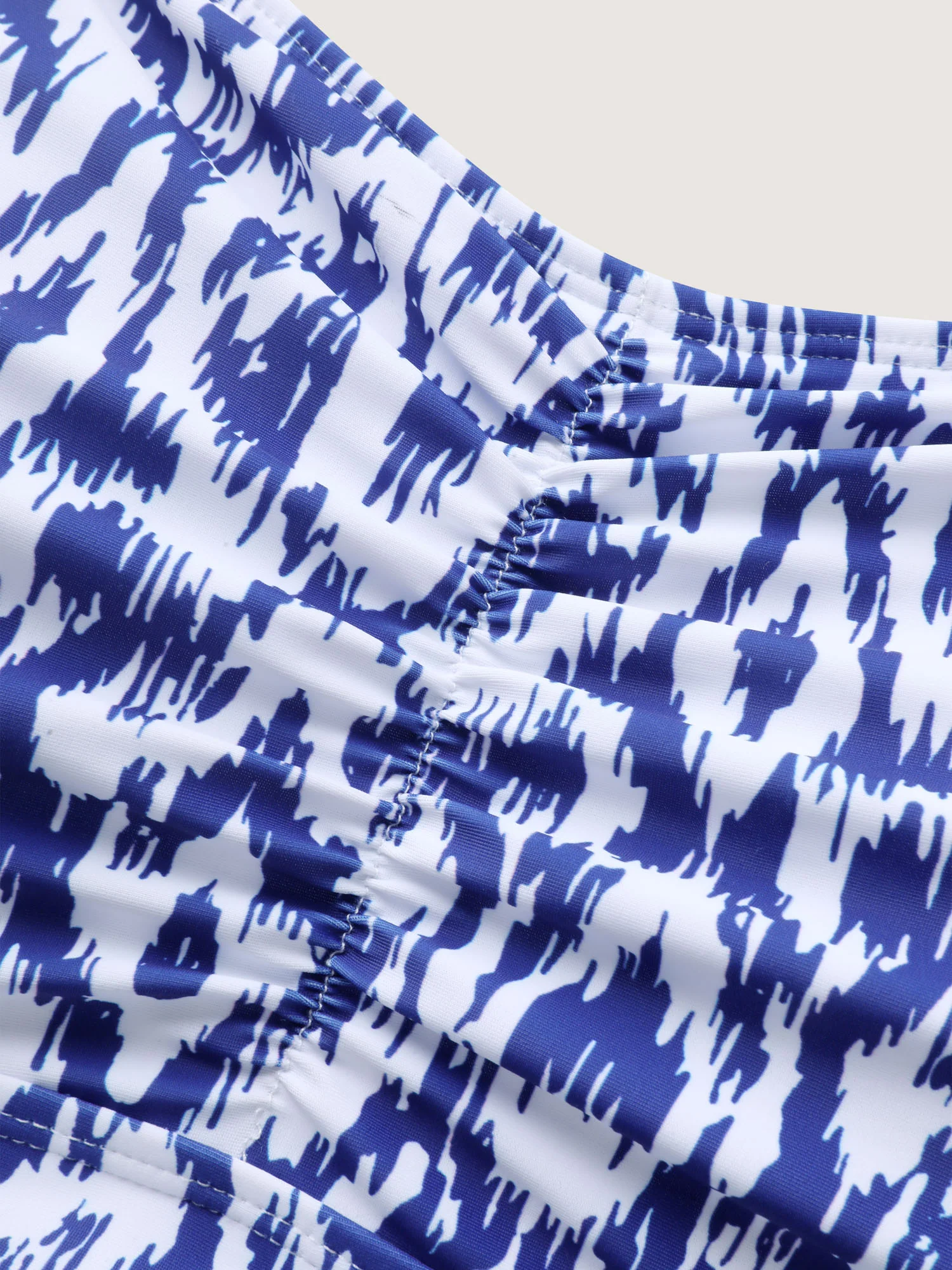 Color Fusion Ruched Abstract Swim Dress - Image 6