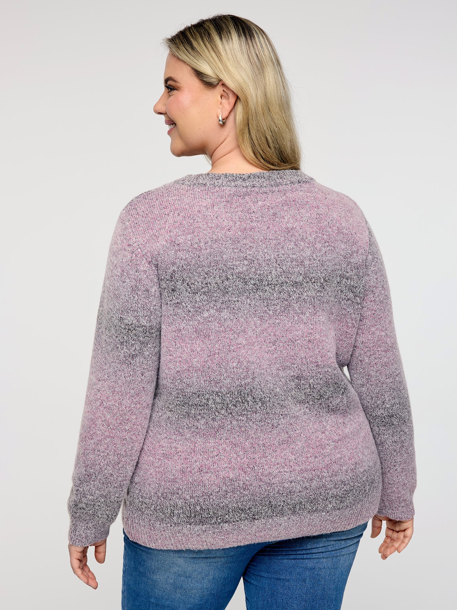 Color Gradient Buttons Knit Cardigan - Image 5