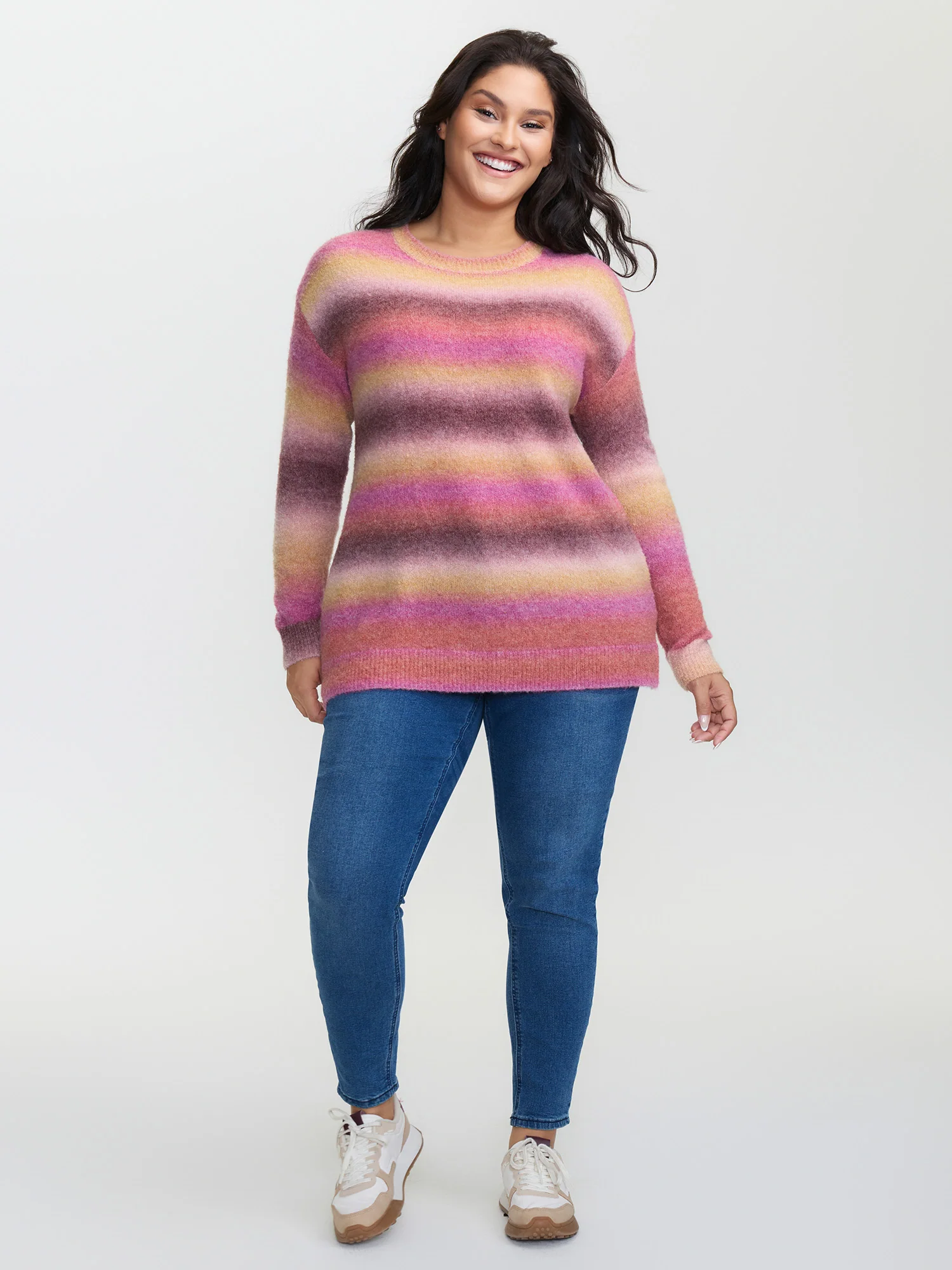 Color Gradient Heather Drop Shoulder Pullover - Image 3