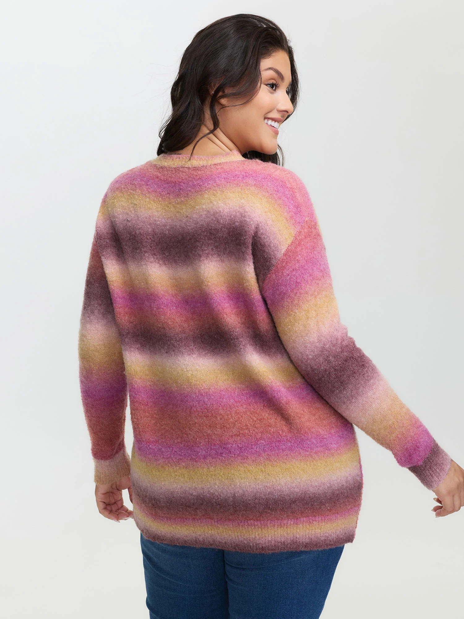 Color Gradient Heather Drop Shoulder Pullover - Image 4