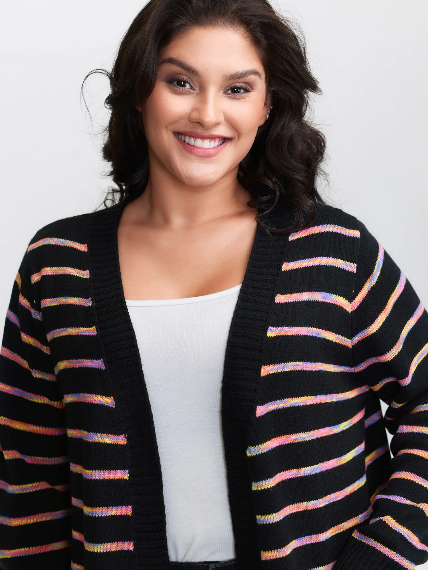 Color Gradient Heather Pockets Knit Cardigan - Image 2