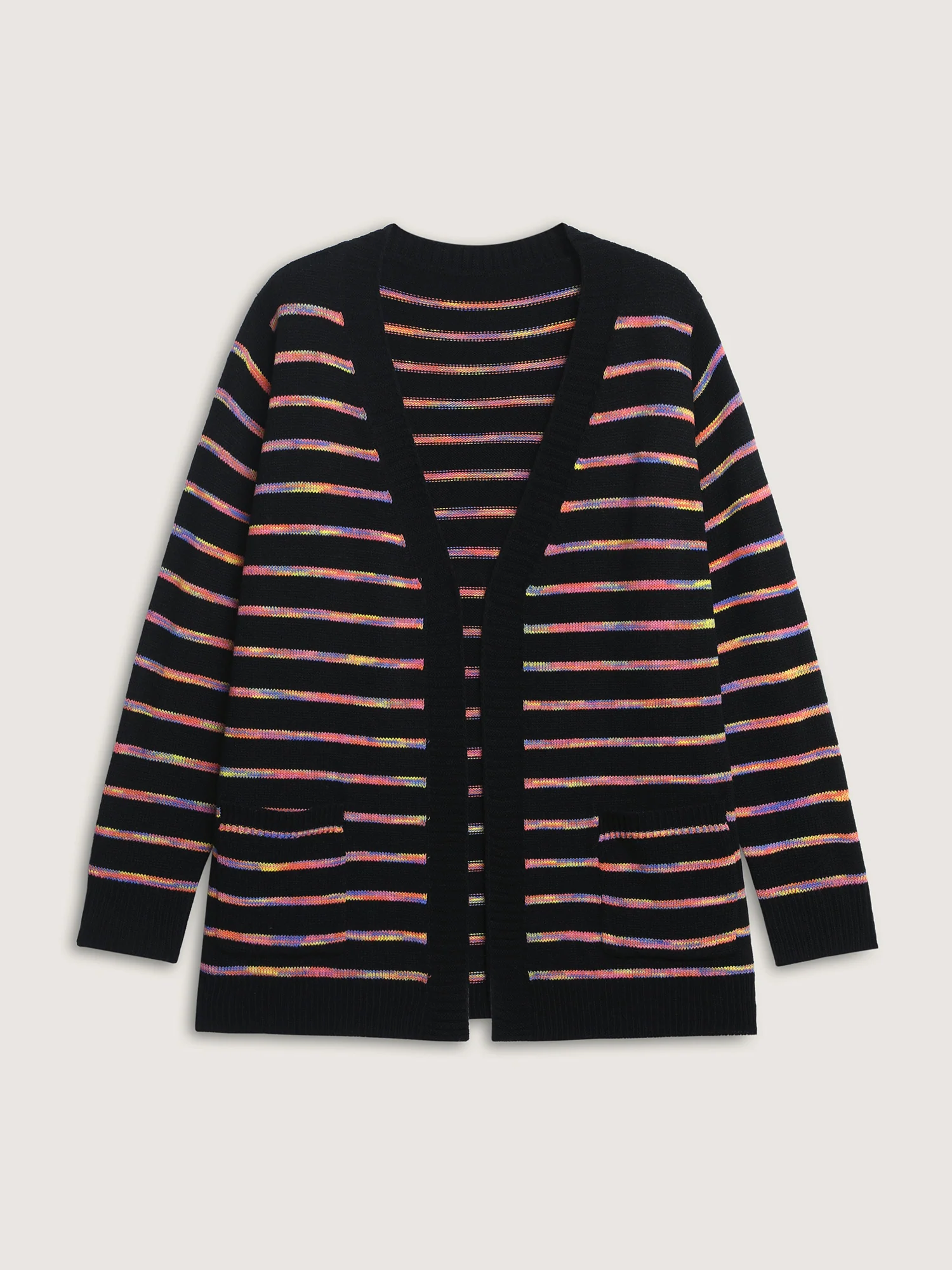 Color Gradient Heather Pockets Knit Cardigan - Image 5