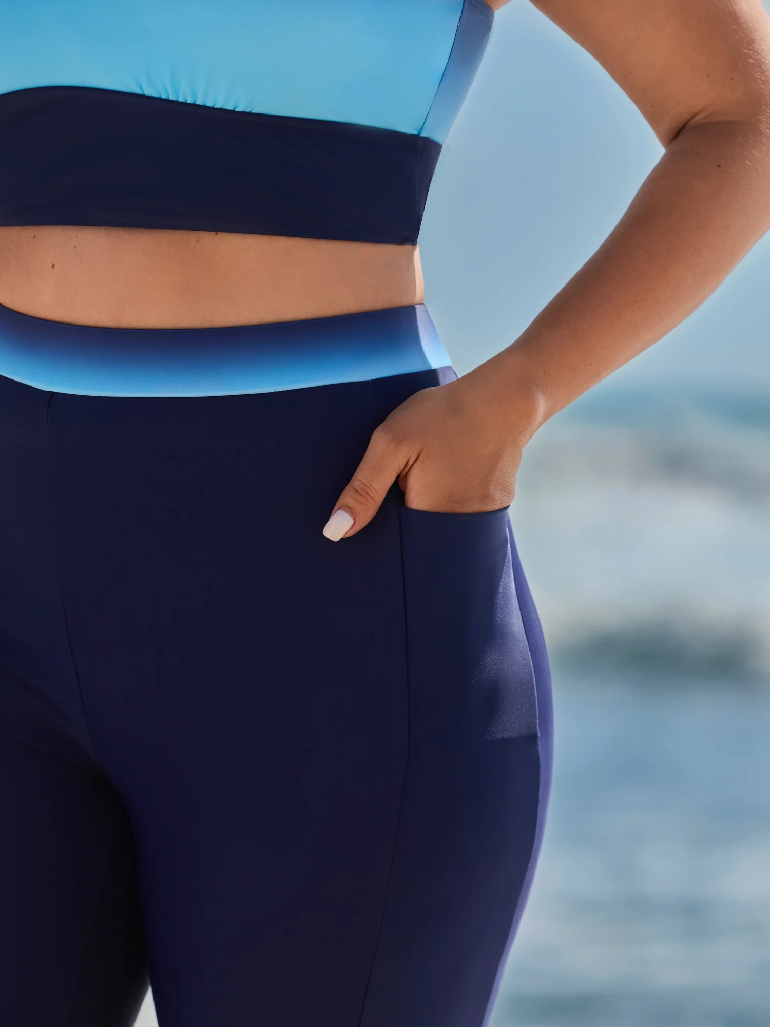 Color Gradient High-Waisted Swim Shorts - Image 3