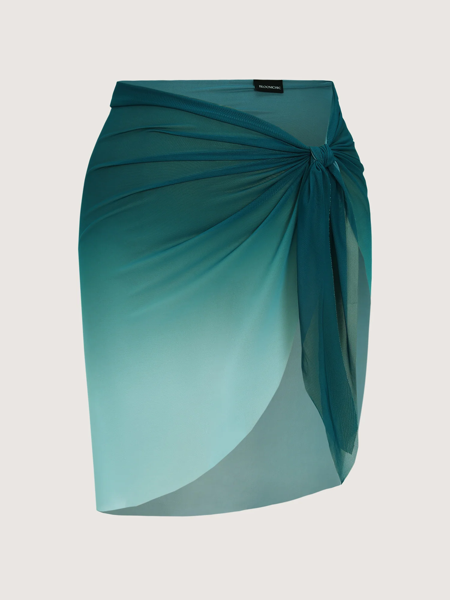 Color Gradient Knotted Side Swim Sarong - Image 8