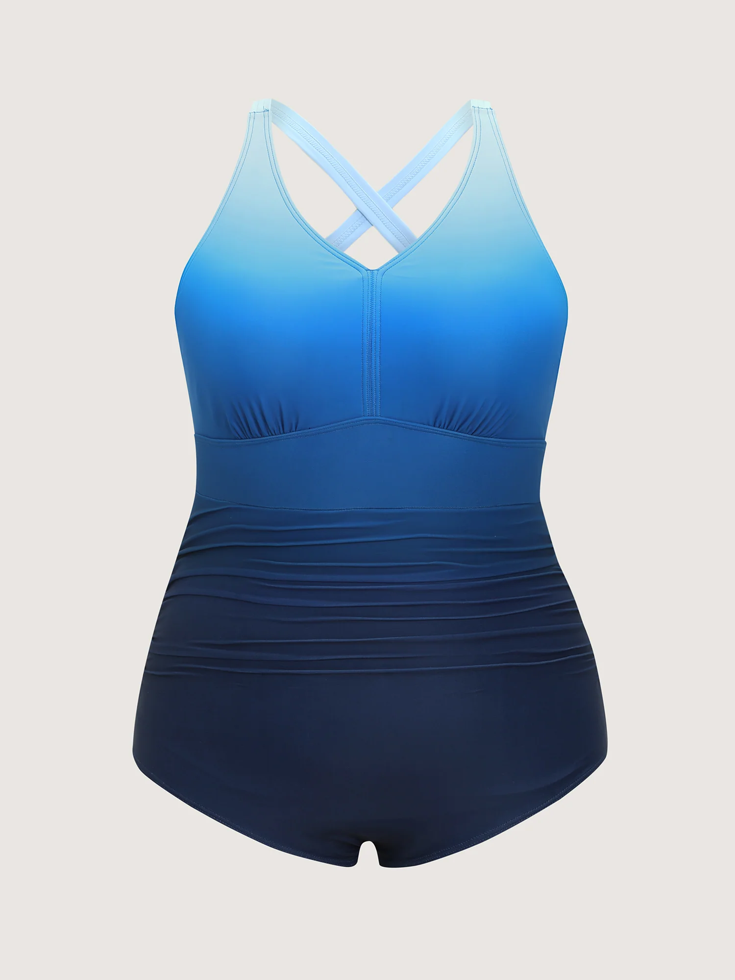 Color Gradient Ruched One-Piece Swim - Image 8