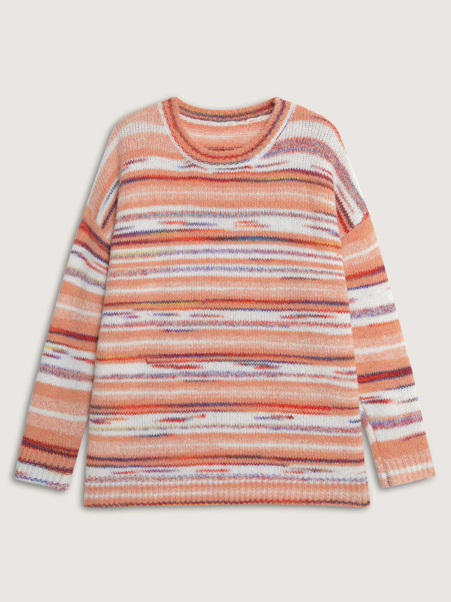 Color Gradient Stripe Crew Neck Pullover - Image 6