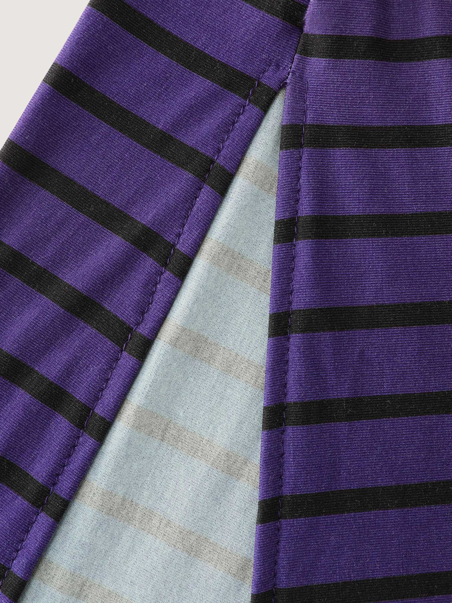 Color Gradient Stripe Slit Lounge Dress - Image 7