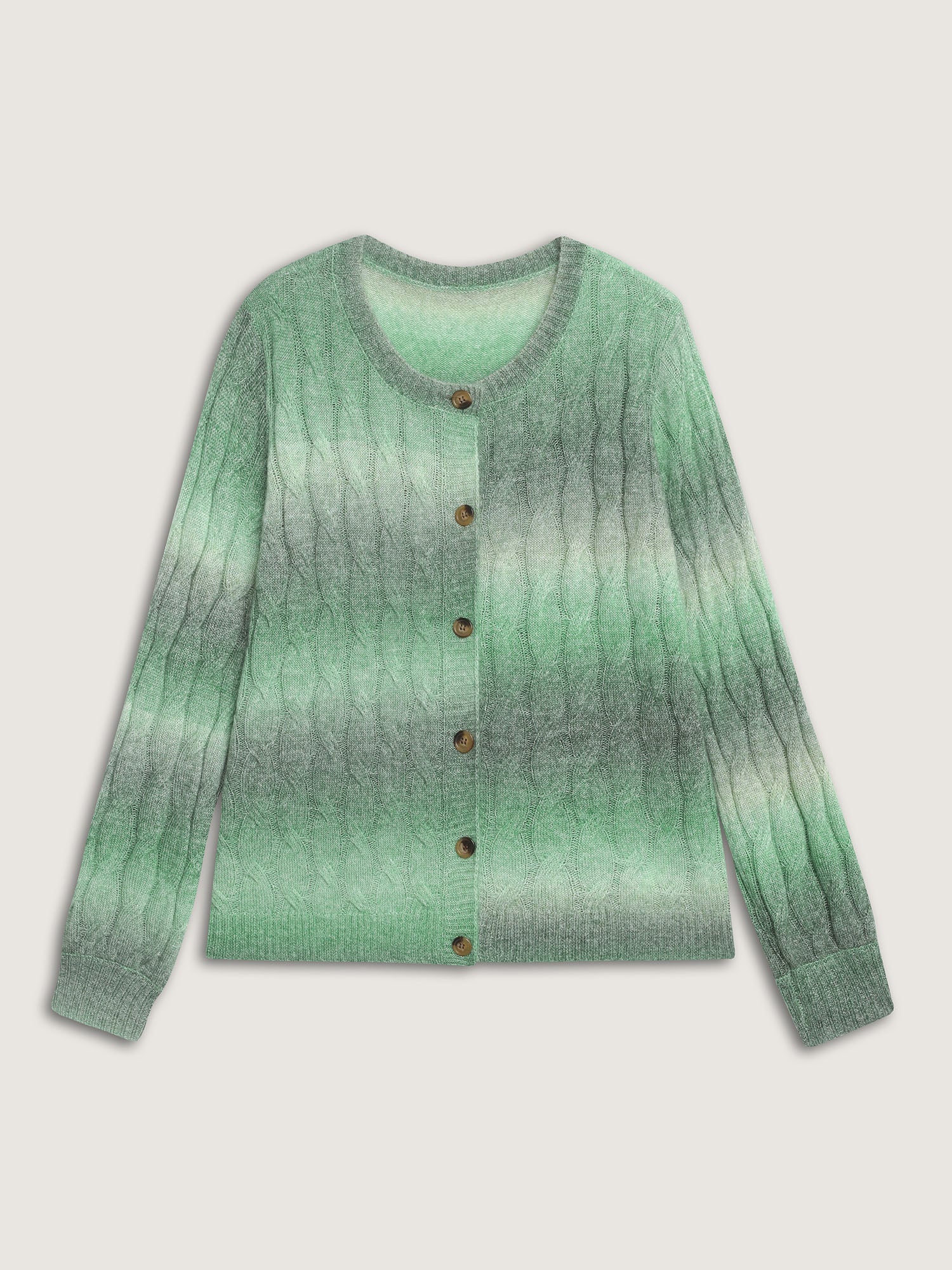 Color Gradient Textured Button Knit Cardigan - Image 8
