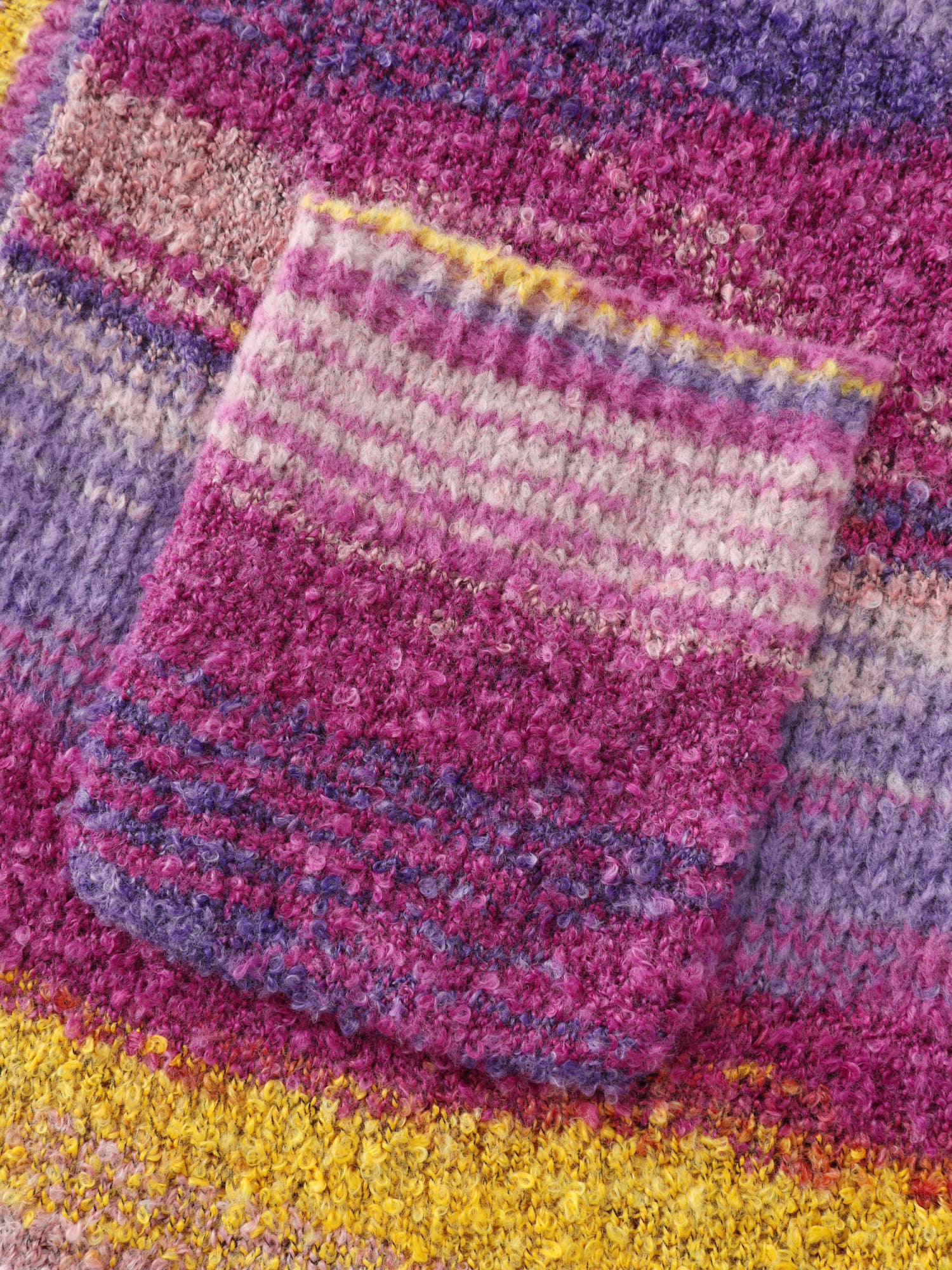 Color Gradient Textured Open-Front Knit Cardigan - Image 6